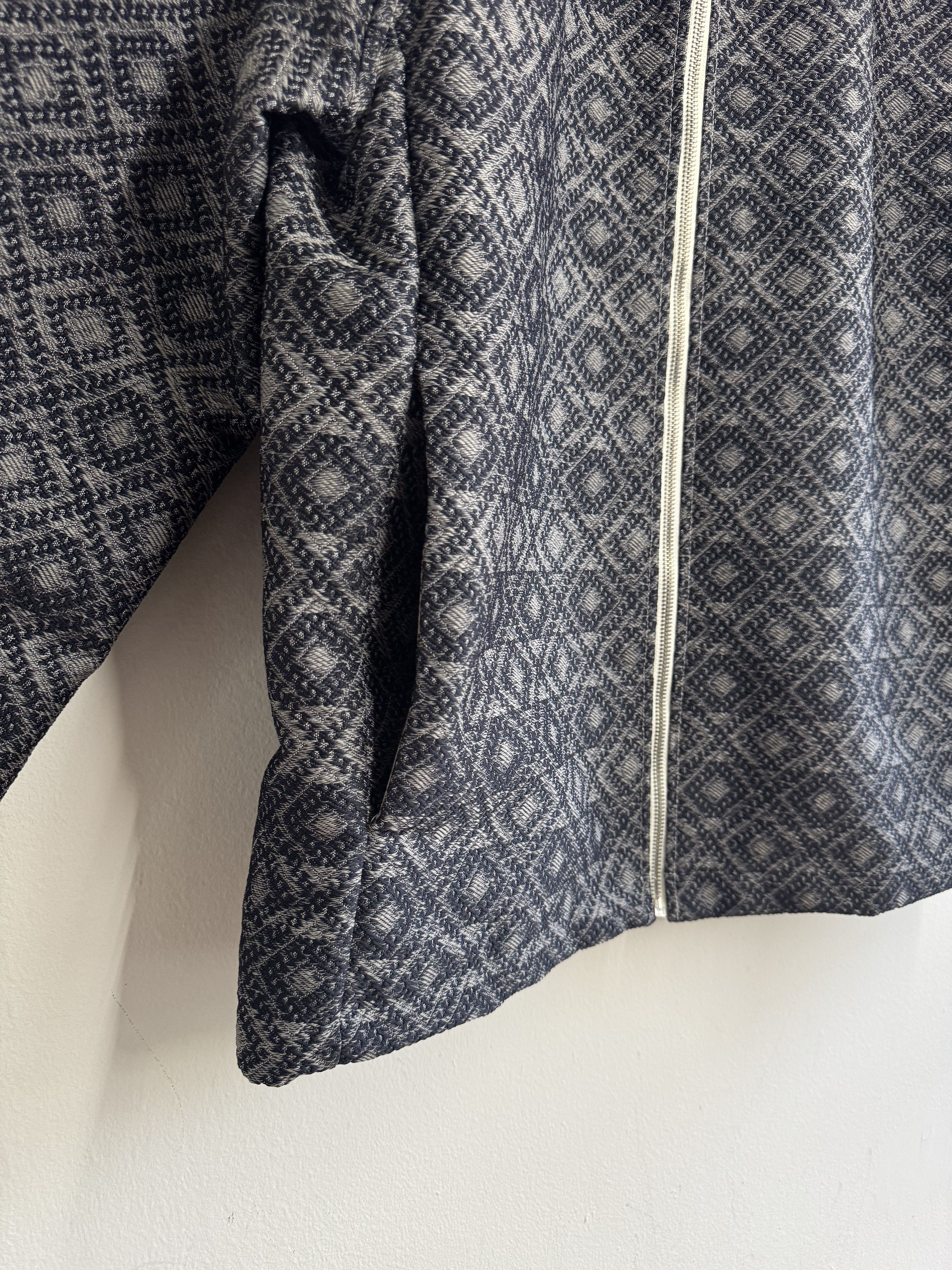 Other Proper Tone Diamond Jacquard Zip Jacket Navy Grey L Size US L / EU 52-54 / 3 - 4 Thumbnail