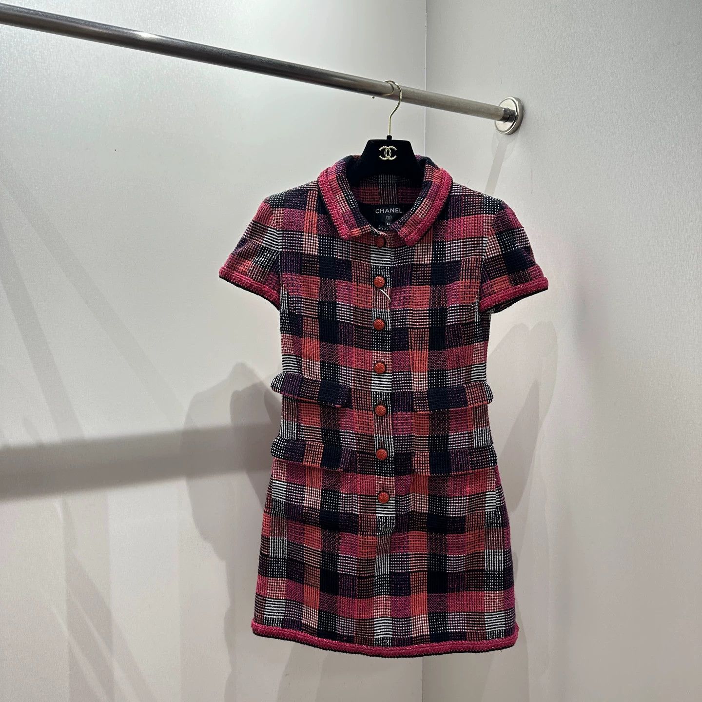 Chanel Chanel apr111 Rooftop Check Dress 34 Viscose Size XS / US 0-2 / IT 36-38 - 1 Thumbnail