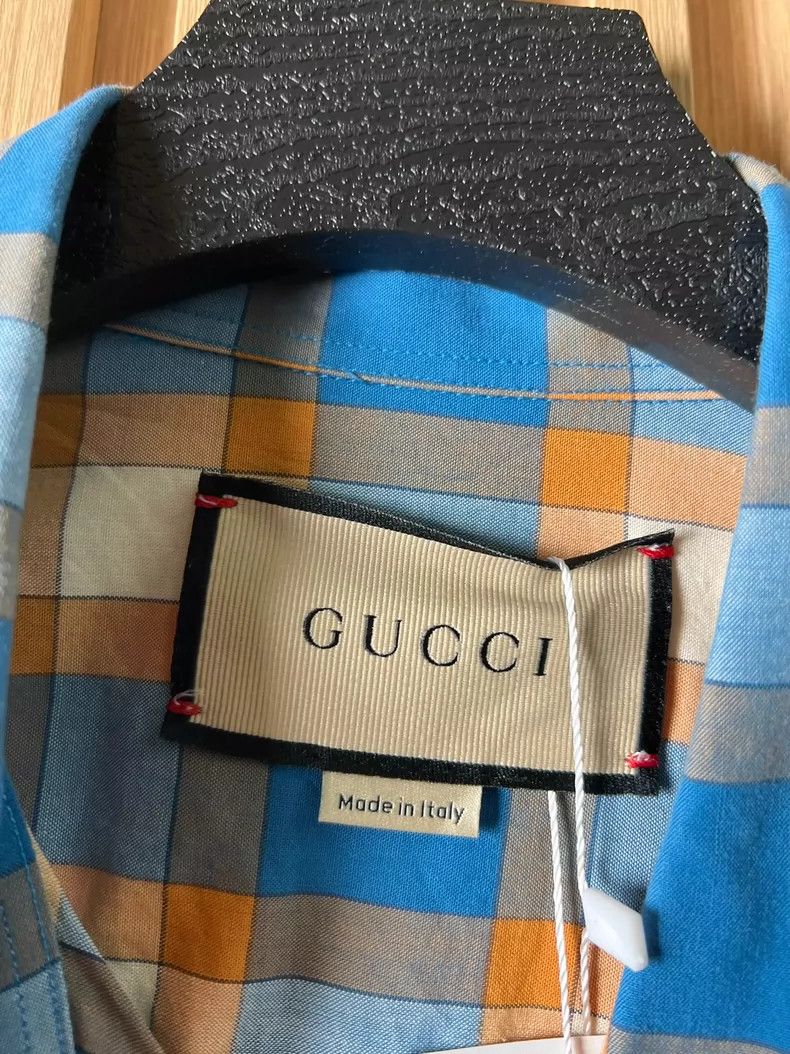 Gucci Gucci Insect embroidered plaid shirt 2504-Nextarrow Size US S / EU 44-46 / 1 - 3 Thumbnail
