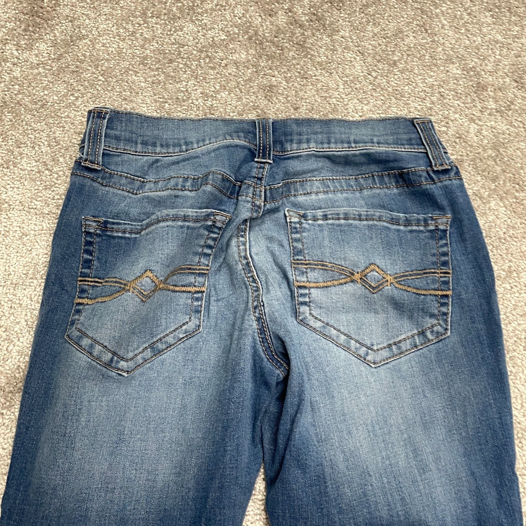 Vintage Mudd FLX Stretch Distressed Skinny Jeans Juniors 3 Blue Medium Wash 26x30 Size 26" / US 2 / IT 38 - 5 Thumbnail