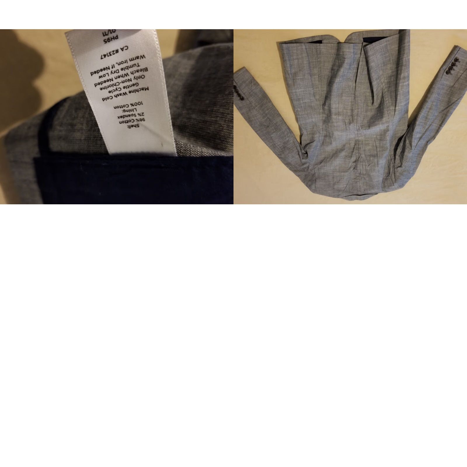 Talbots Womens Talbots Jacket 6P Petite Gray Gray Cotton Blazer Jacket Blazer Womens 6P Petite Talbots Gray Cotton Blazer Size M / US 6-8 / IT 42-44 - 8 Thumbnail