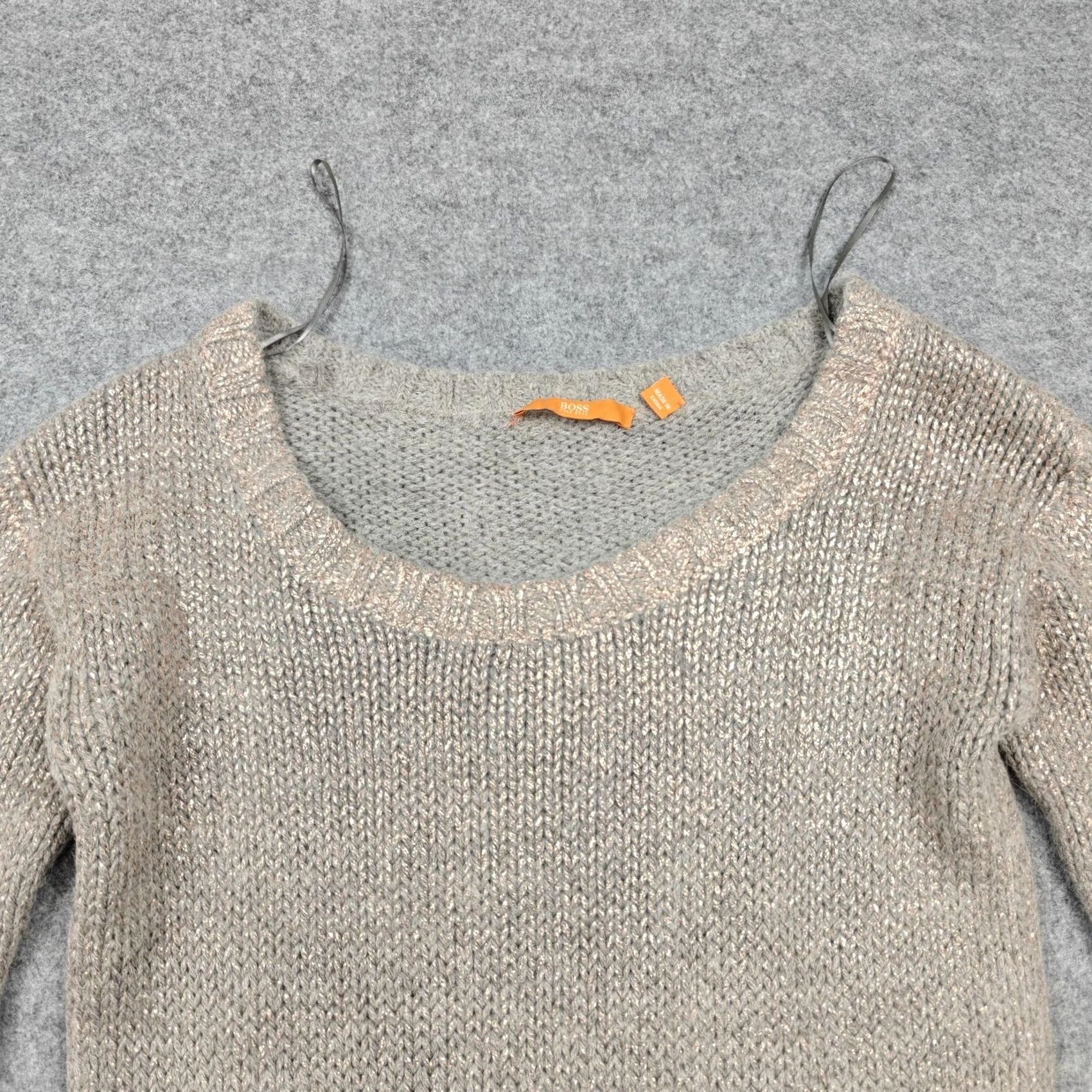 Hugo Boss HUGO BOSS Sweater Womens XS Gray Alpaca Blend Chunky Knit Scoop Neck Pullover Size XS / US 0-2 / IT 36-38 - 2 Thumbnail