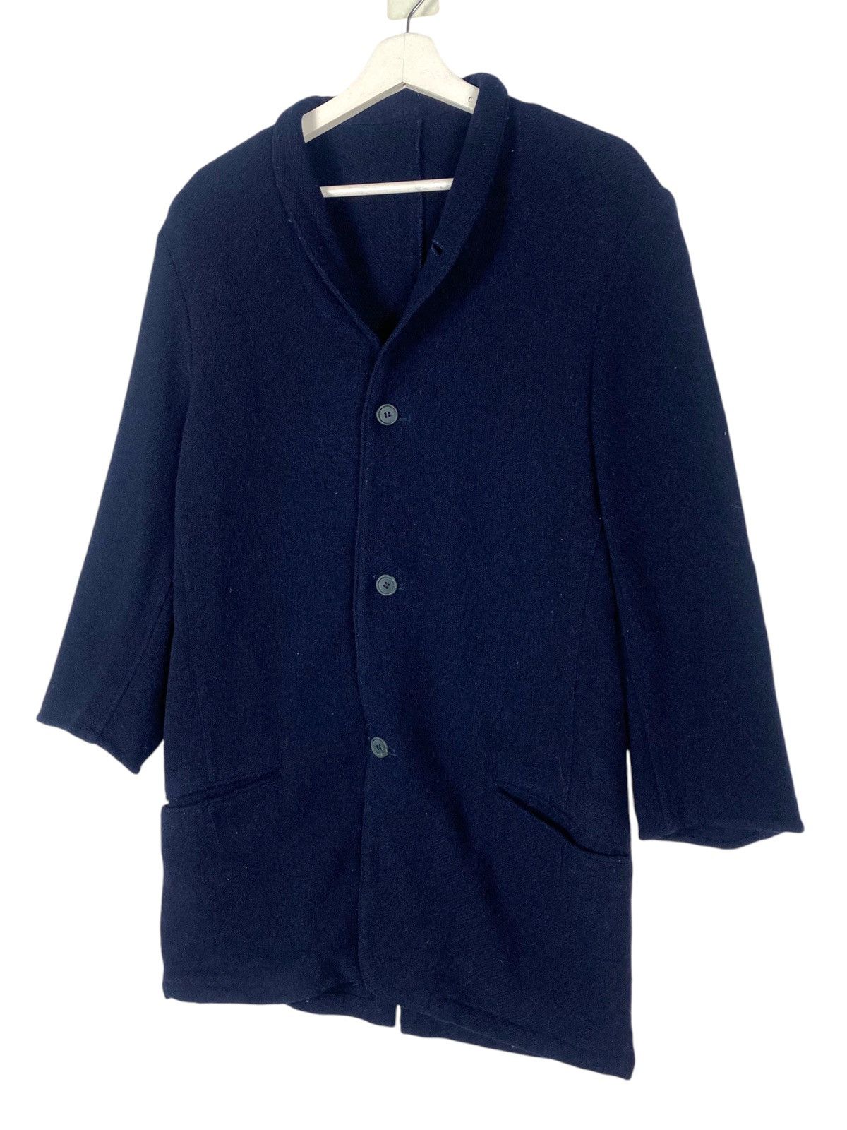Y's × Y's for Men × Yohji Yamamoto 💥80s Y’s BY YOHJI YAMAMOTO ICONIC NAVY BLUE COAT JACKET Size US M / EU 48-50 / 2 - 3 Thumbnail