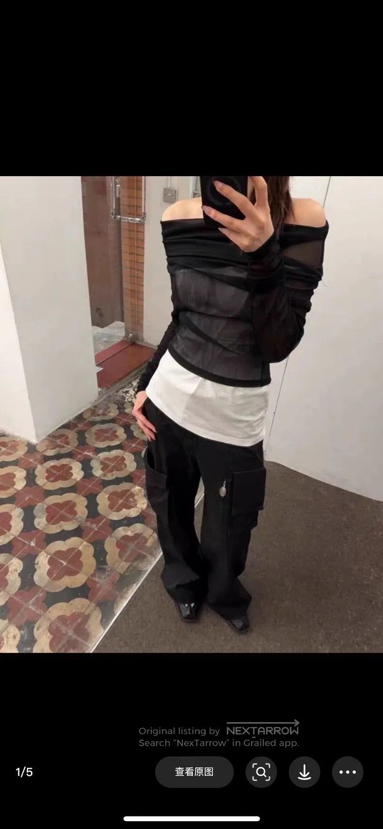 Maison Margiela Maison Margiela Mesh Cold Shoulder Top . Size US M / EU 48-50 / 2 - 8 Thumbnail