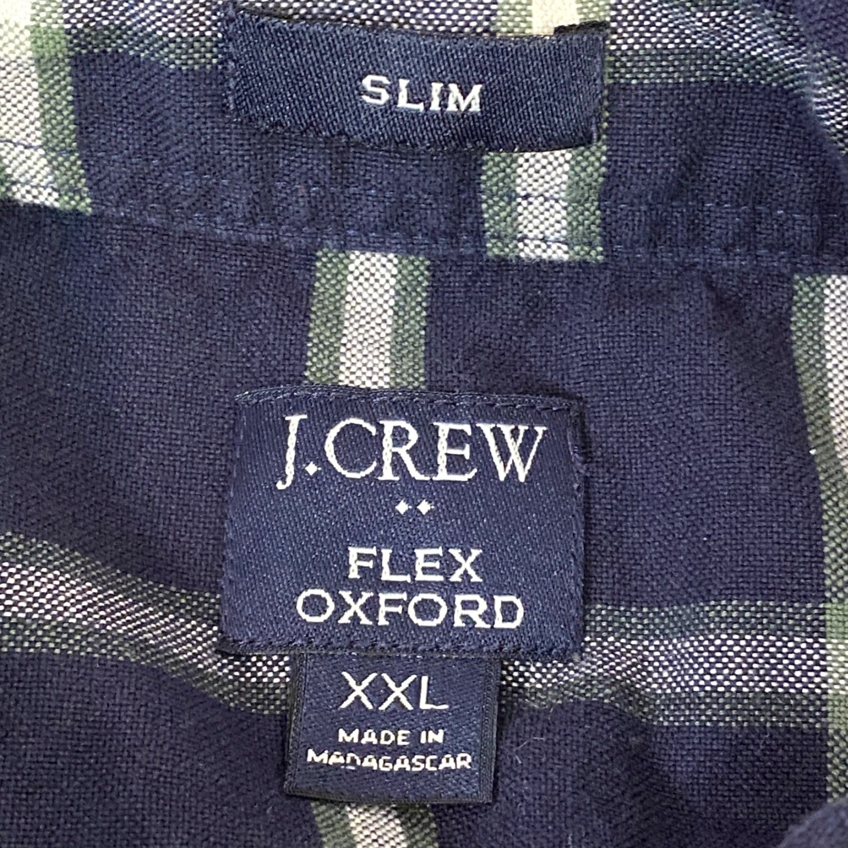 J.Crew J. Crew Oxford Shirt Mens XXL Slim Navy Plaid Button-Down OCBD Size US XXL / EU 58 / 5 - 3 Thumbnail