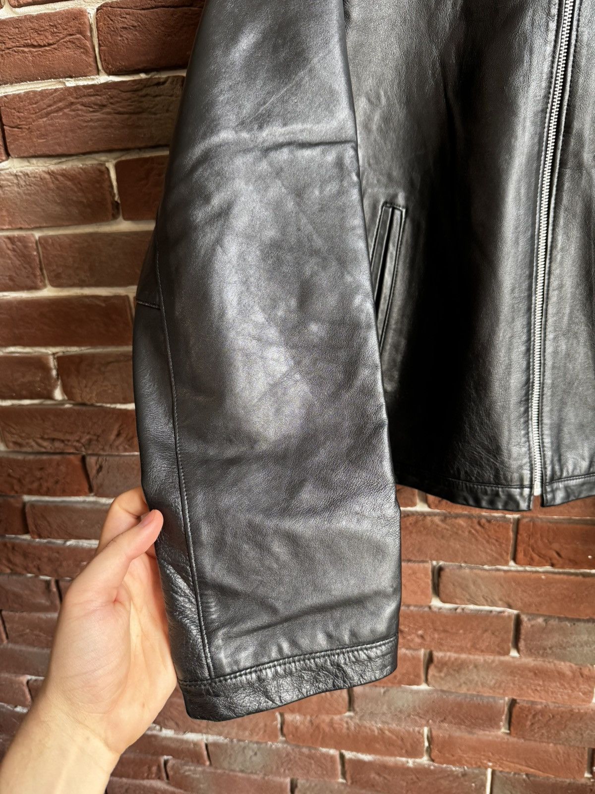 Leather Vintage Genuine Real Leather Jacket High Quality Rock Punk Size US L / EU 52-54 / 3 - 3 Thumbnail