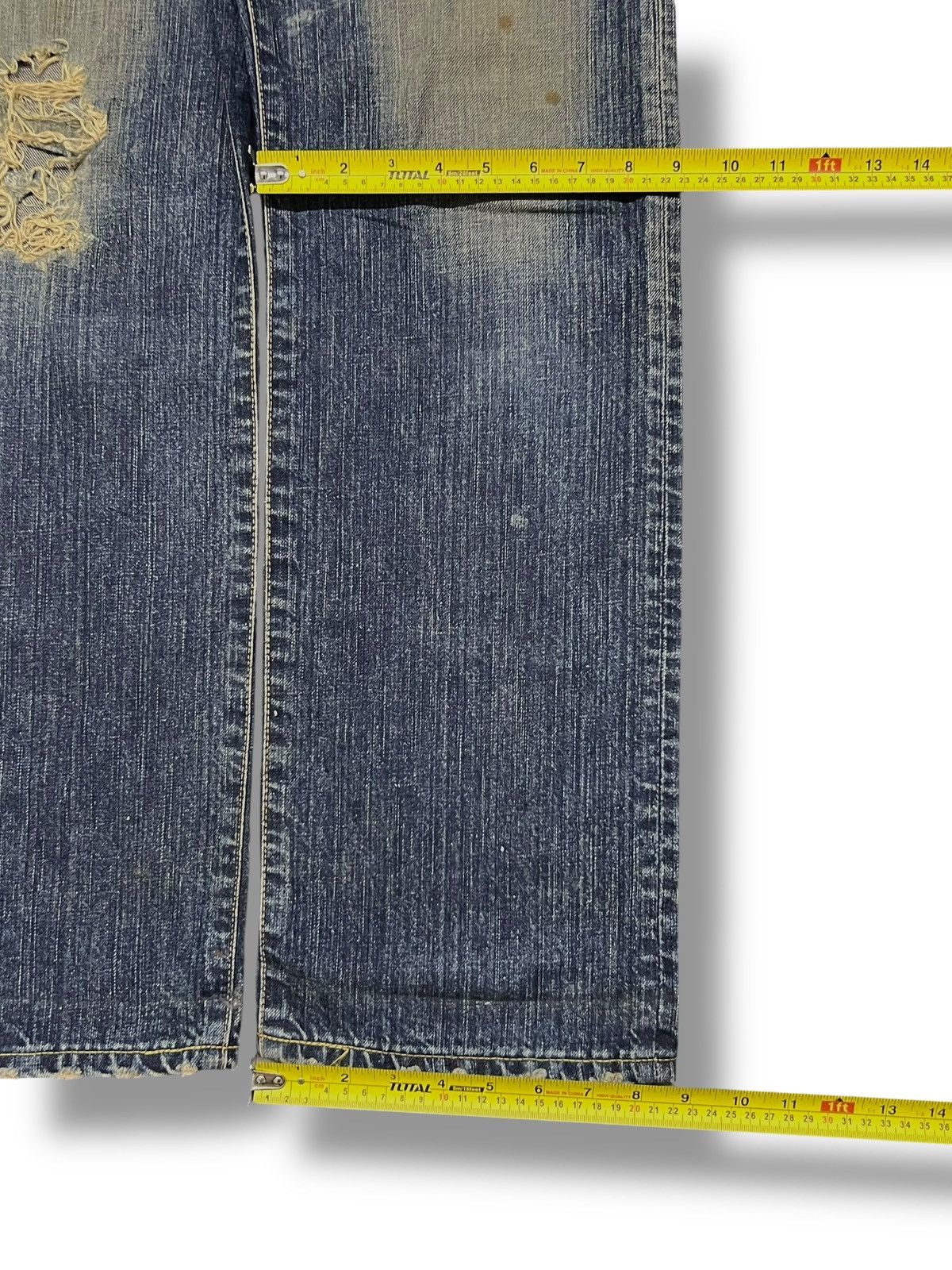 Edwin Vintage 00s Edwin 504R - Faded Mud Wash, Distressed Denim Size US 31 - 19 Thumbnail