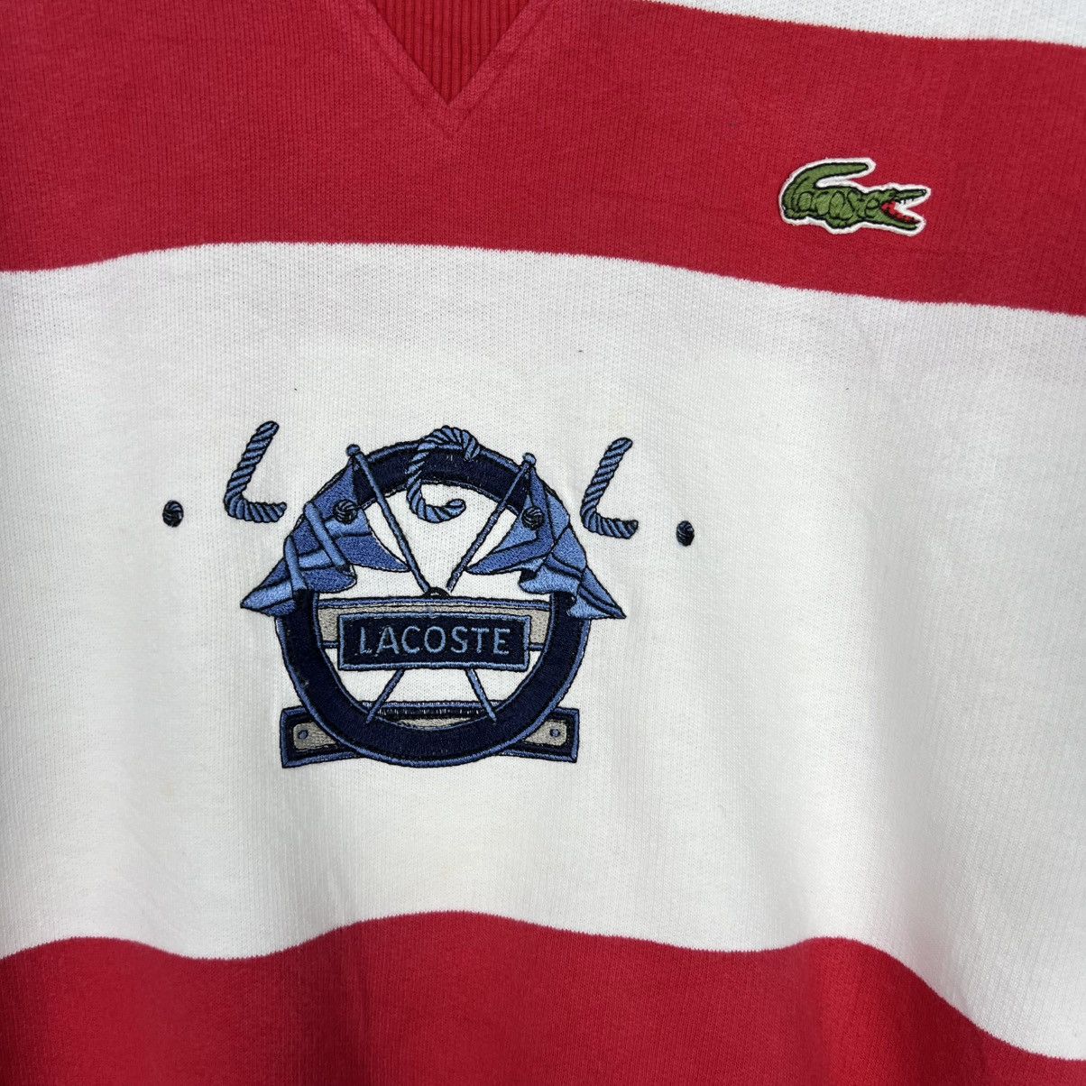 Lacoste CHEMISE LACOSTE Center Logo Striped Sweatshirt #4292-C195 Size US M / EU 48-50 / 2 - 3 Thumbnail