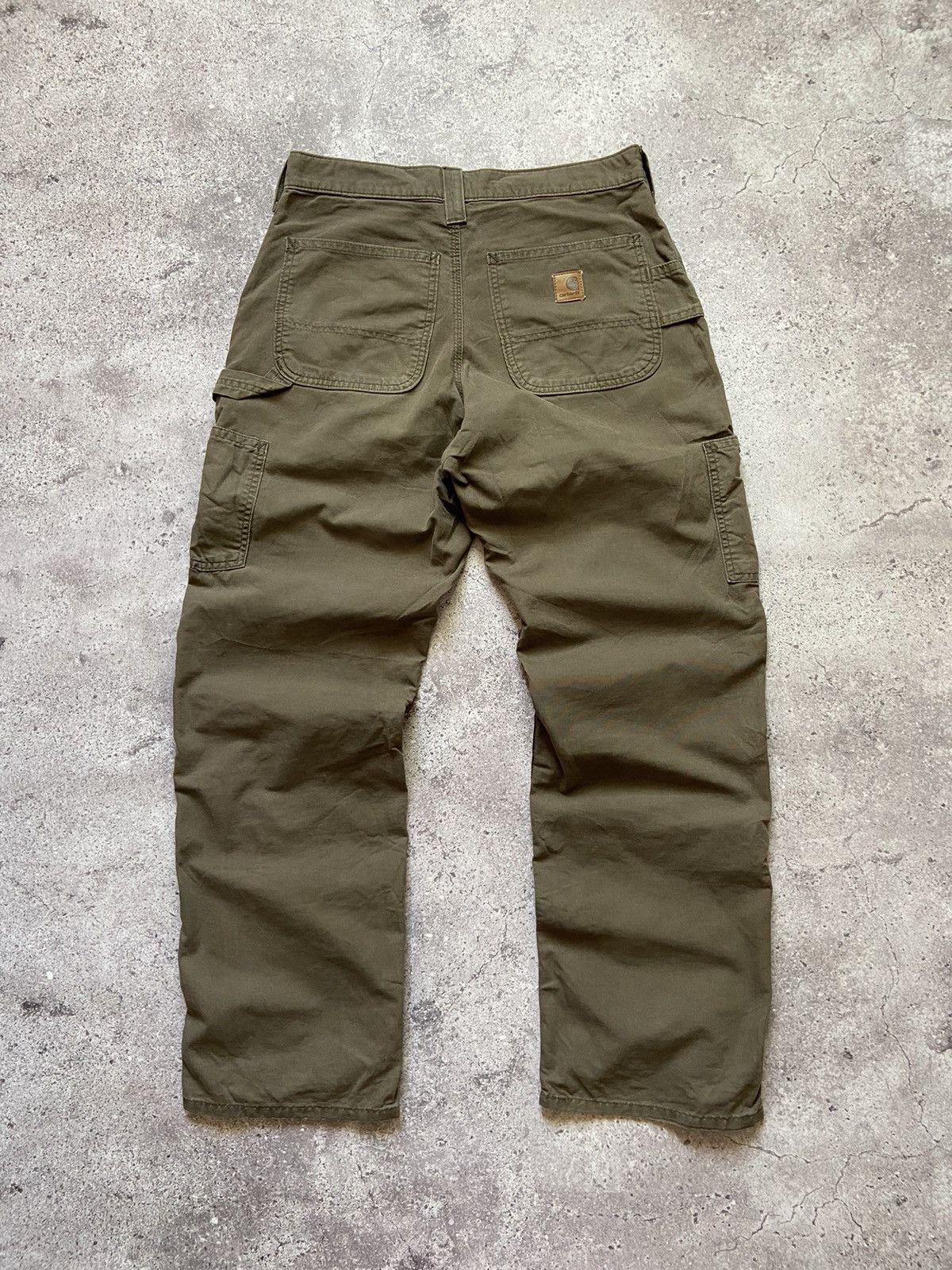 Rare Vintage Y2K Baggy Faded Carhartt Work Pants Brown 31x32