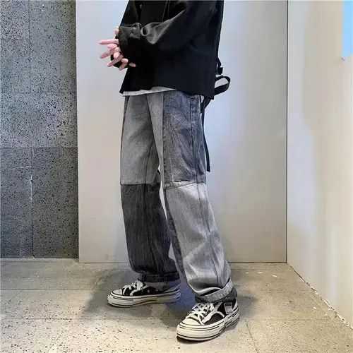 Fashion Men's Denim Wide-leg Pants