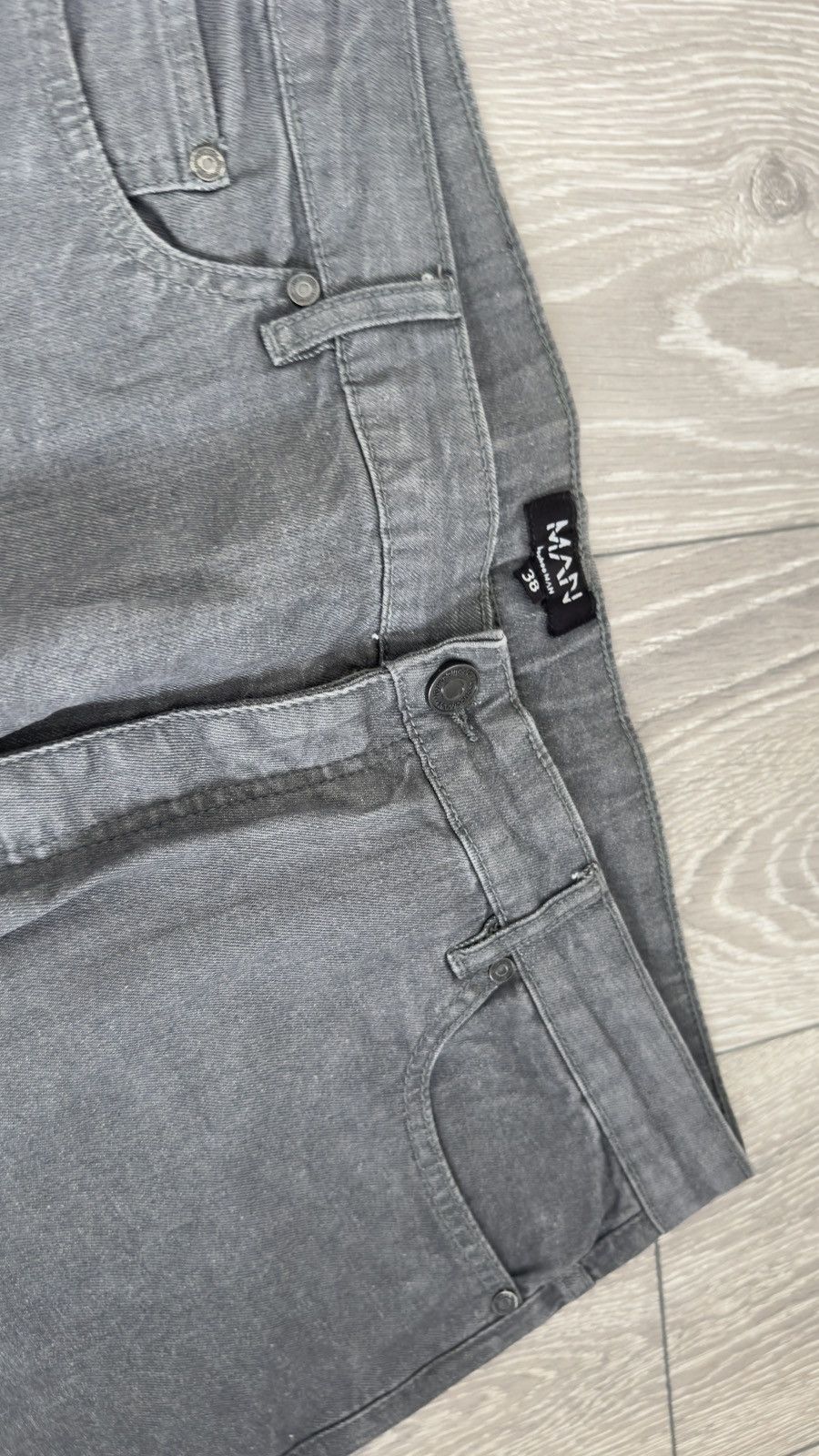 Fashion Nova Men's Grey Zip Detail Jeans - Size 38 Size US 38 / EU 54 - 3 Thumbnail