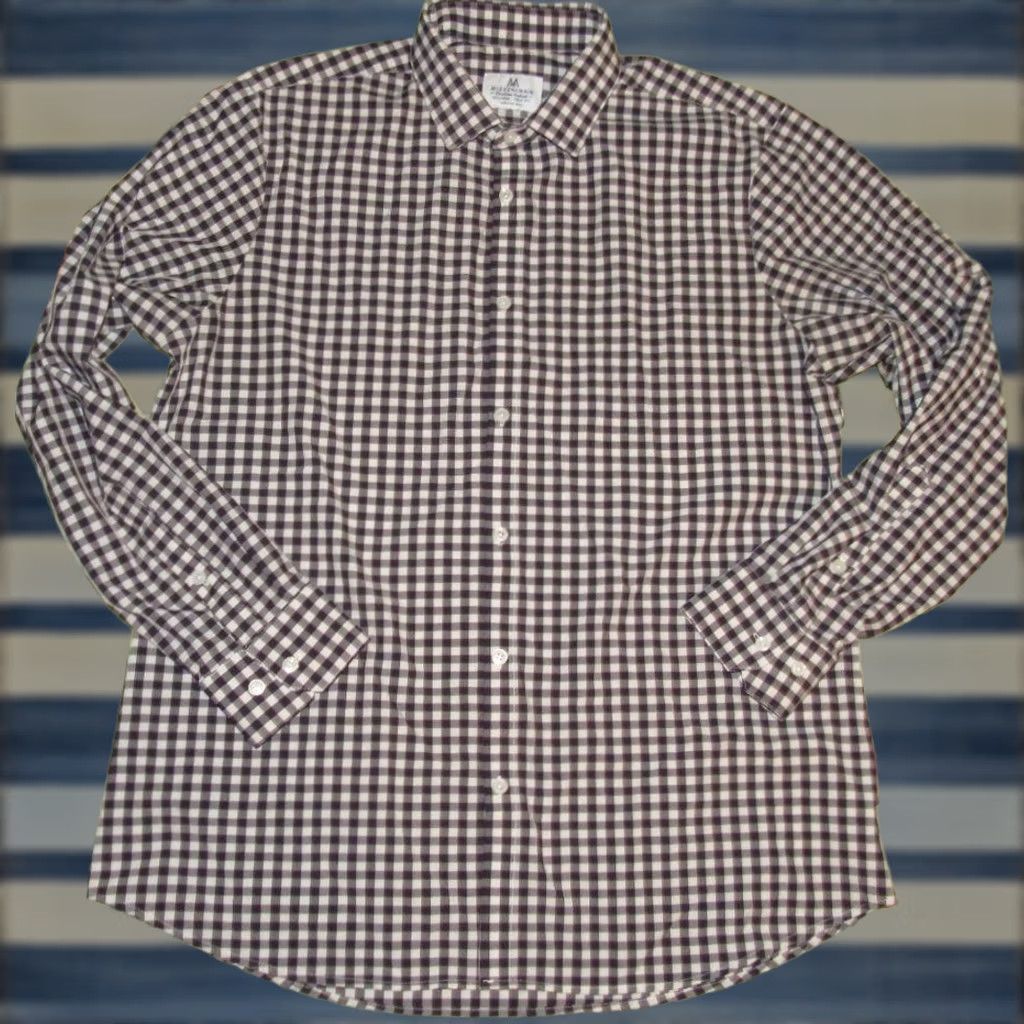 Mizzen+Main MIZZEN + MAIN Blue Gingham Long Sleeve Button Down Shirt Trim Fit XXL Mens Size US XXL / EU 58 / 5 - 1 Thumbnail