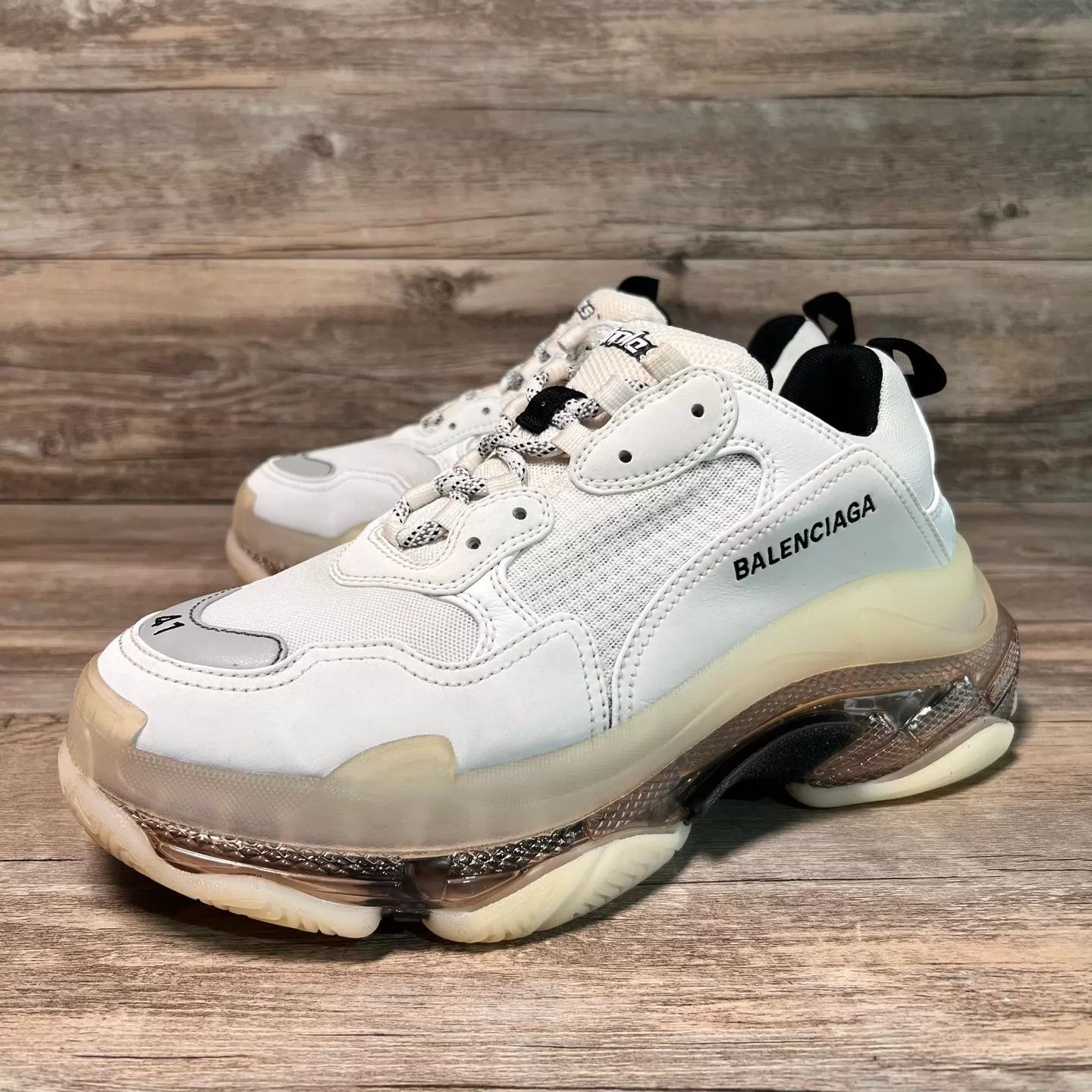 Balenciaga Balenciaga Triple S ClearSole B/W/G EU41 97New Size US 8 / EU 41 - 1 Thumbnail