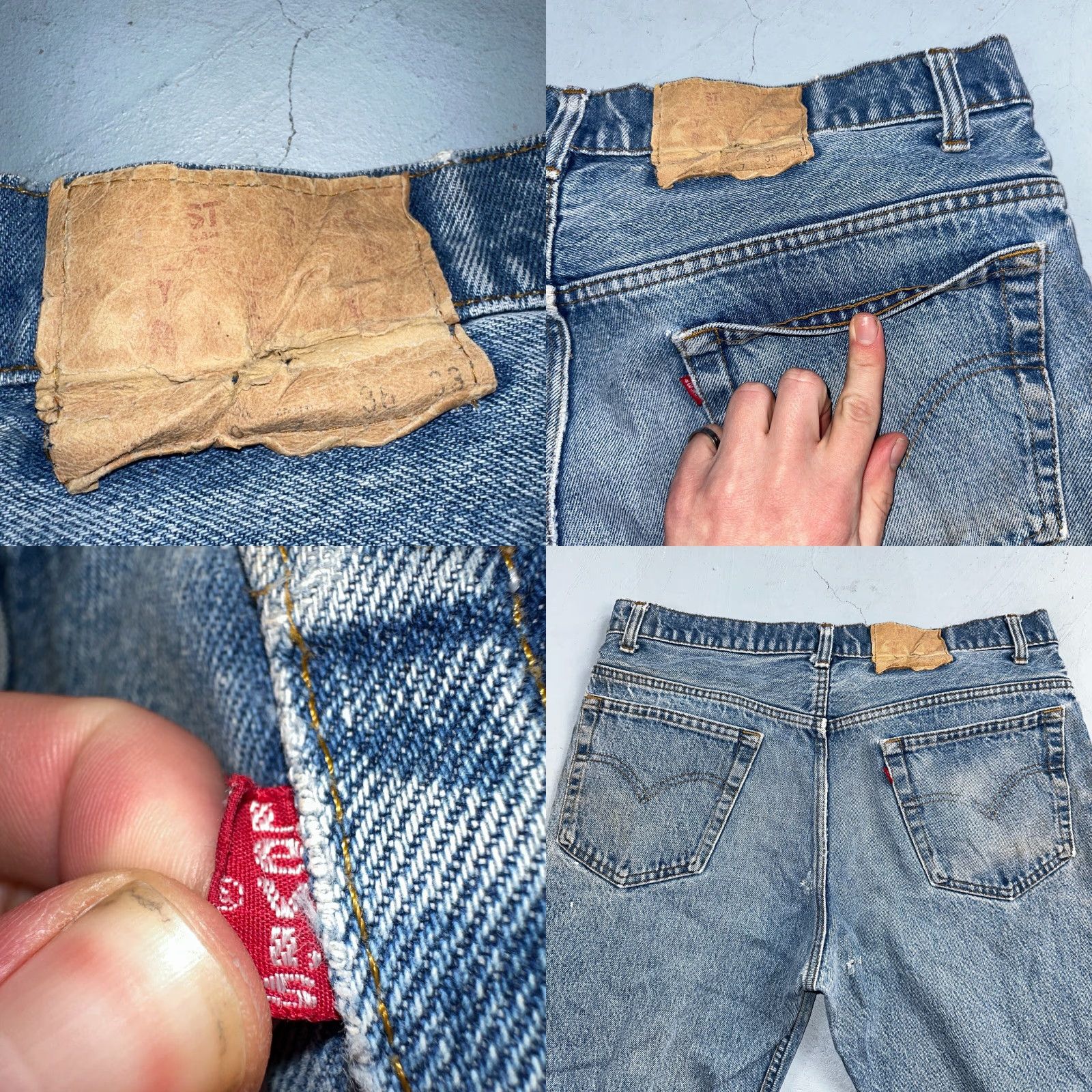 Levi's VINTAGE Levis 517 80s USA Red Tab Bootcut Flare Blue Denim Jeans Act 34x30 Mens Size US 34 / EU 50 - 10 Thumbnail