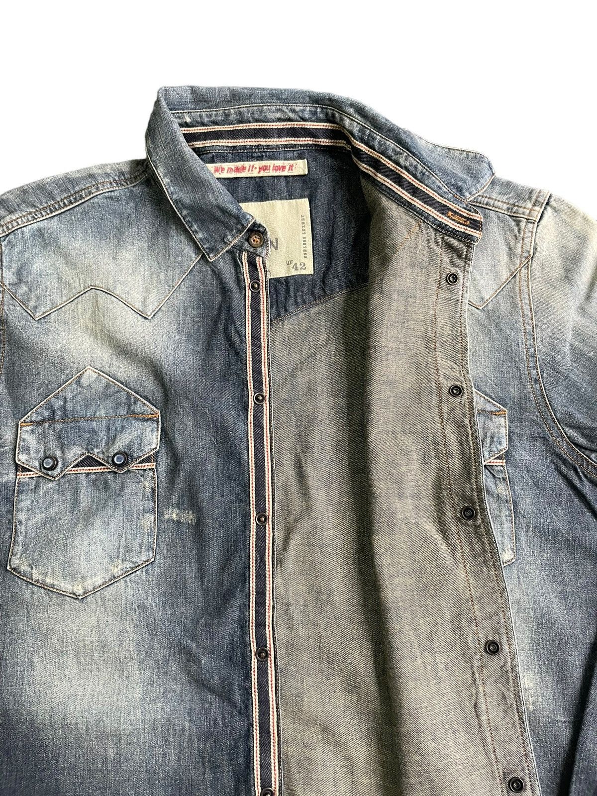 Japanese Brand Reign Italia Selvedge Western Shirt Size US L / EU 52-54 / 3 - 6 Thumbnail