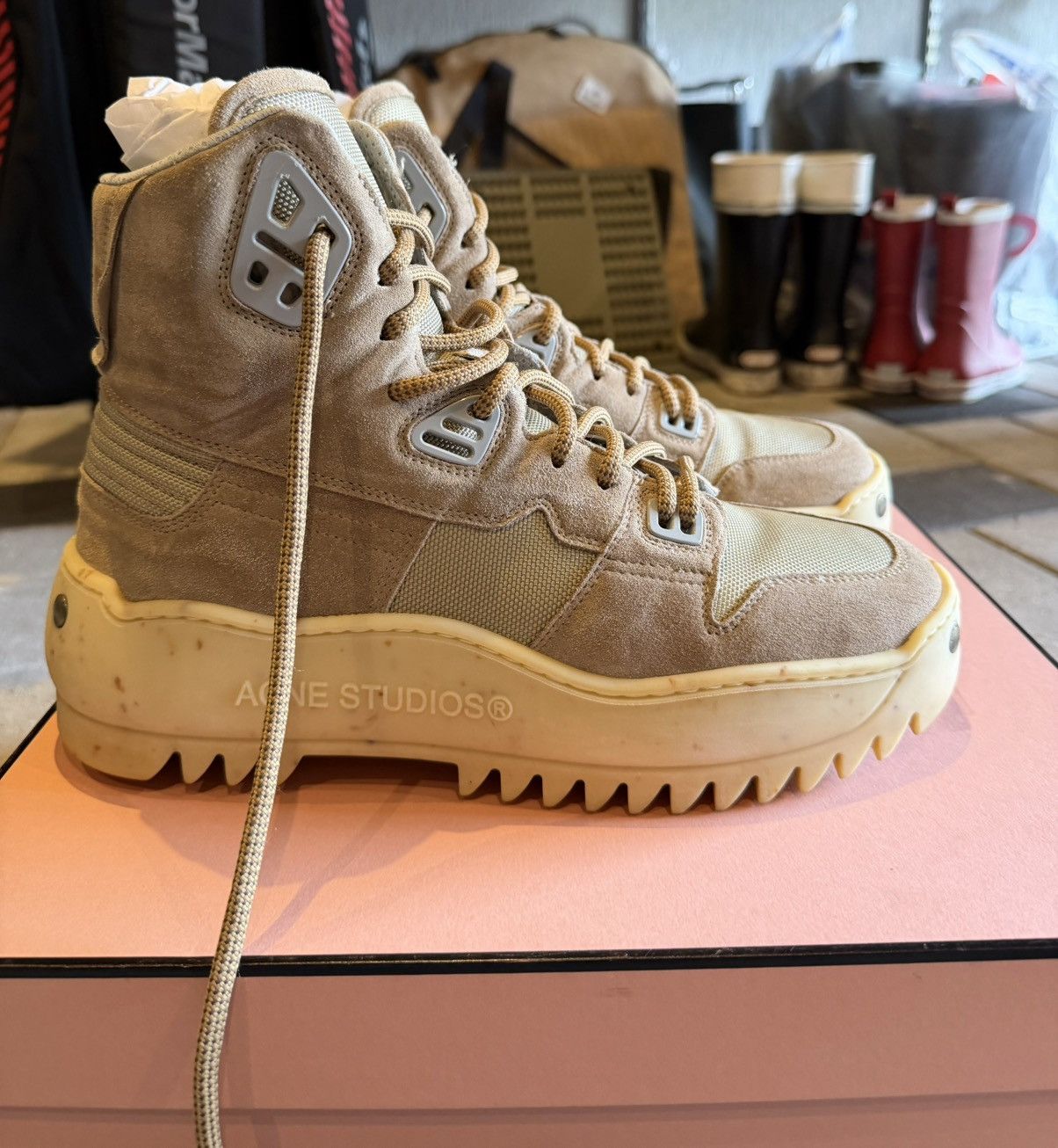Acne Studios Acne Studios - Nylon and Suede Desert Boots - Neutrals Size US 9.5 / EU 42-43 - 1 Thumbnail