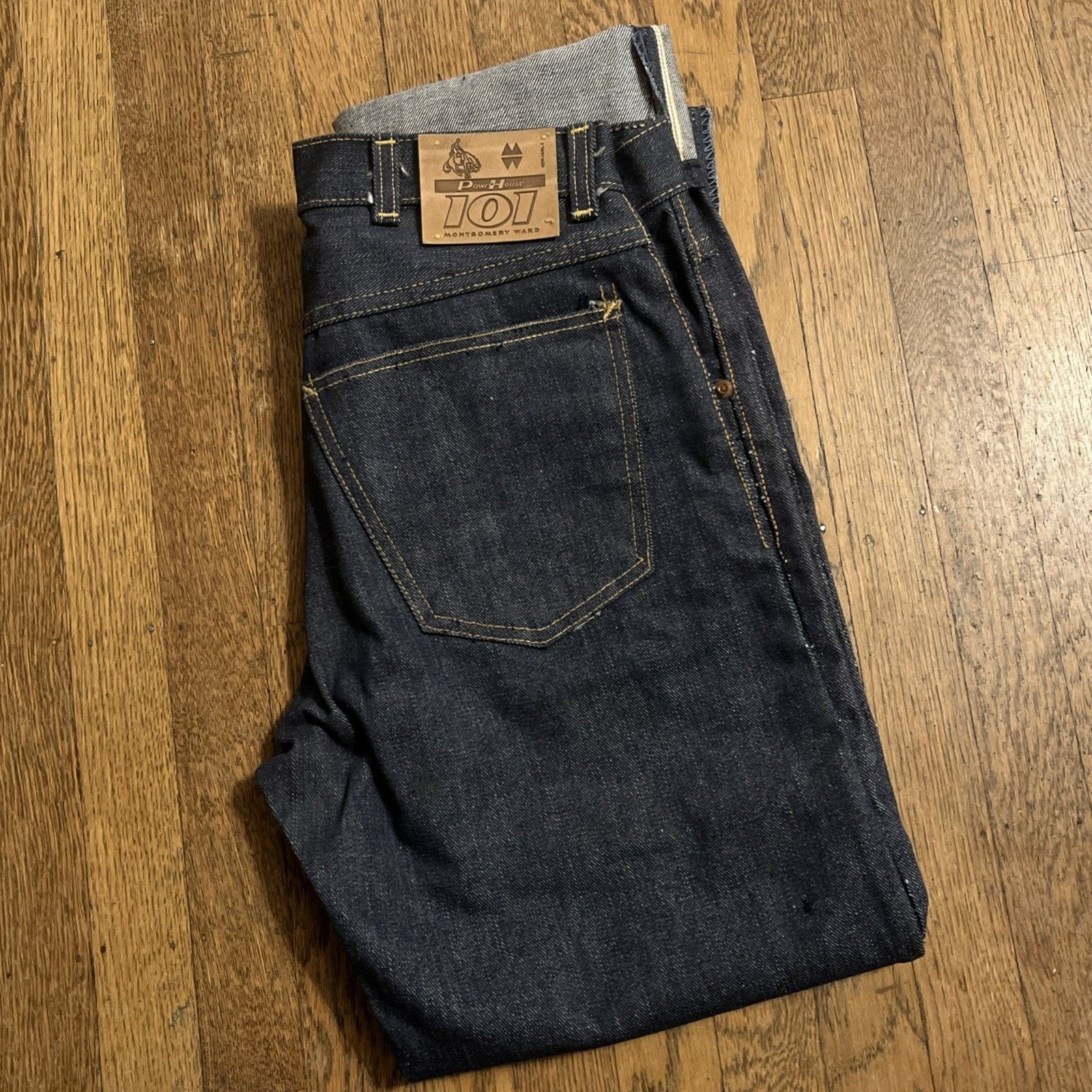 Original Montgomery Vintage 50s Montgomery Ward Deadstock 101 Jeans Selvedge Size US 28 / EU 44 - 1 Thumbnail