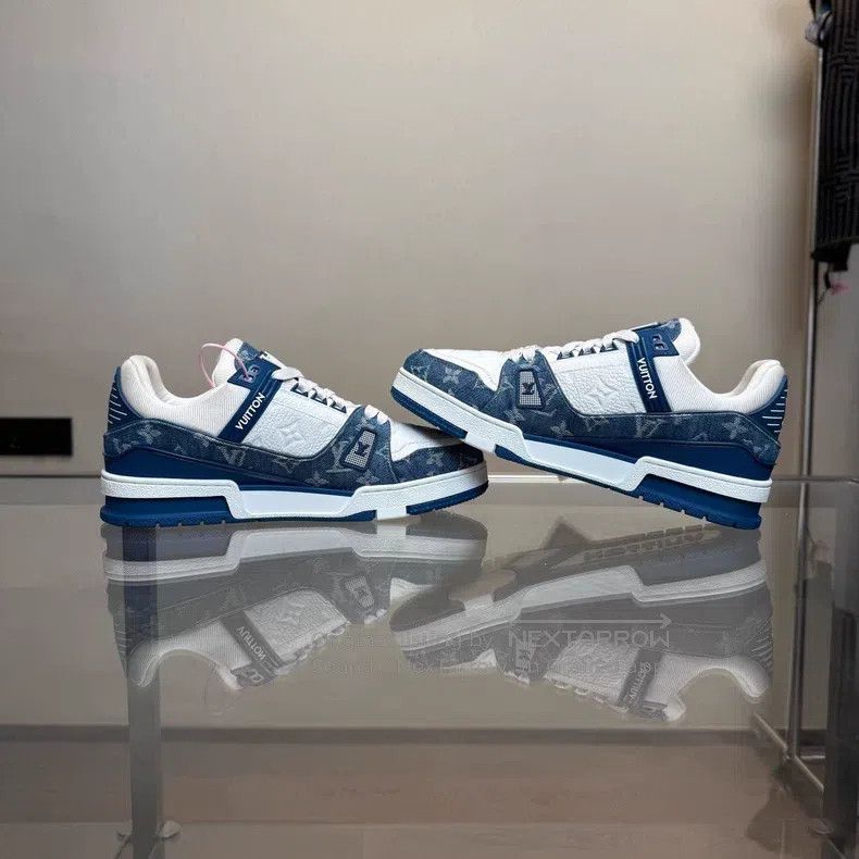 Louis Vuitton Louis Vuitton Trainer White and Blue Denim shoes Size US 9 / EU 42 - 4 Thumbnail