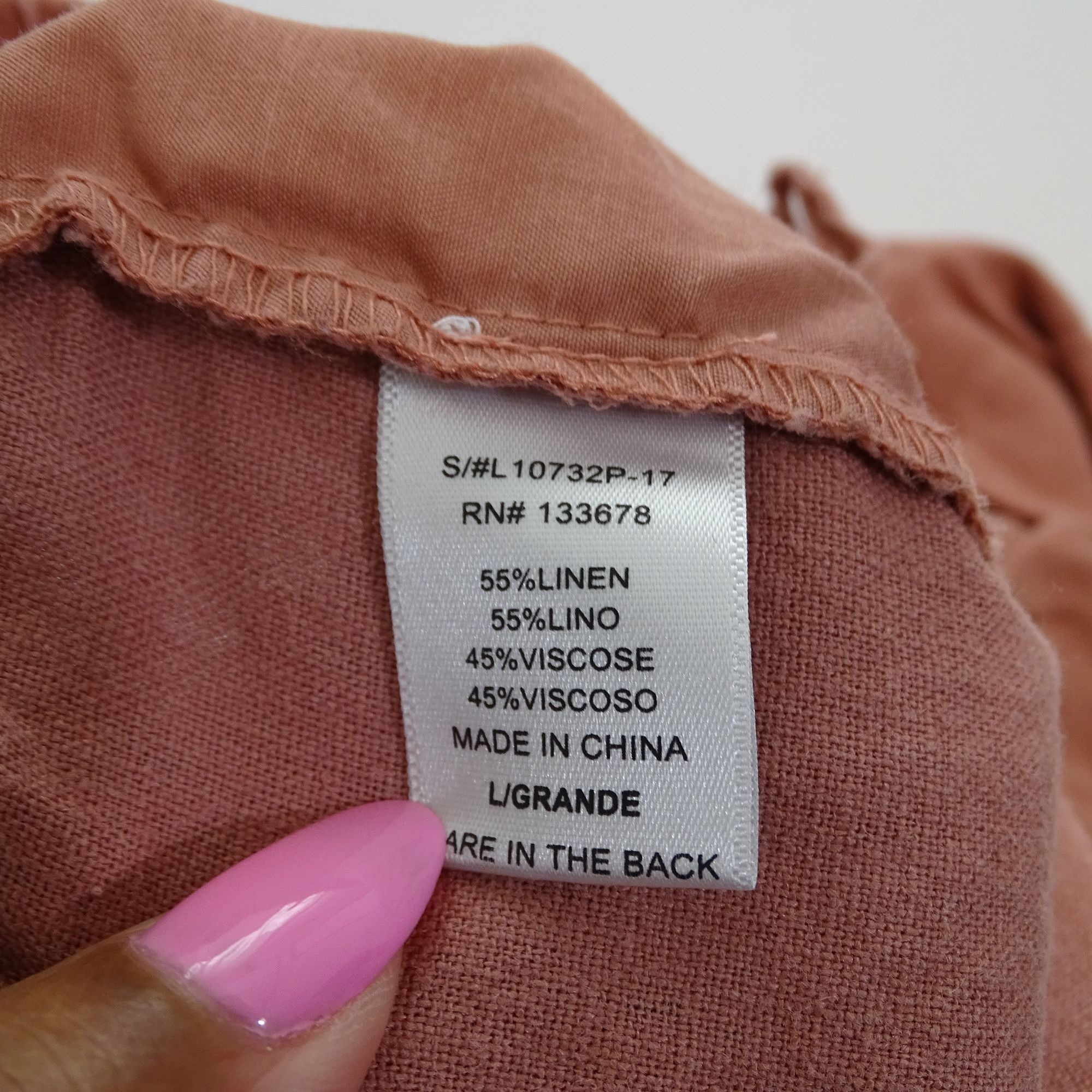 Other Love Tree Women Pink Linen Blend Shorts Size L Casual Summer Size 30" / US 8 / IT 44 - 5 Thumbnail