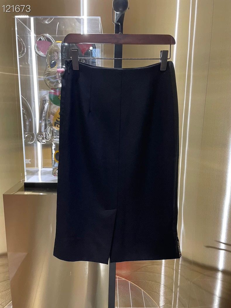 Balenciaga Balenciaga Black wool and mulberry silk half skirt Size 24" / US 00 / IT 34 - 2 Thumbnail