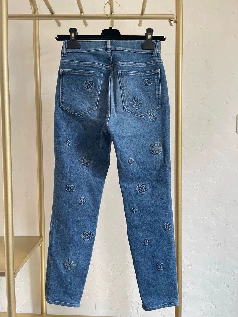 Chanel Chanel 22p blue embossed jeans Size 42" / US 20 - 2 Thumbnail