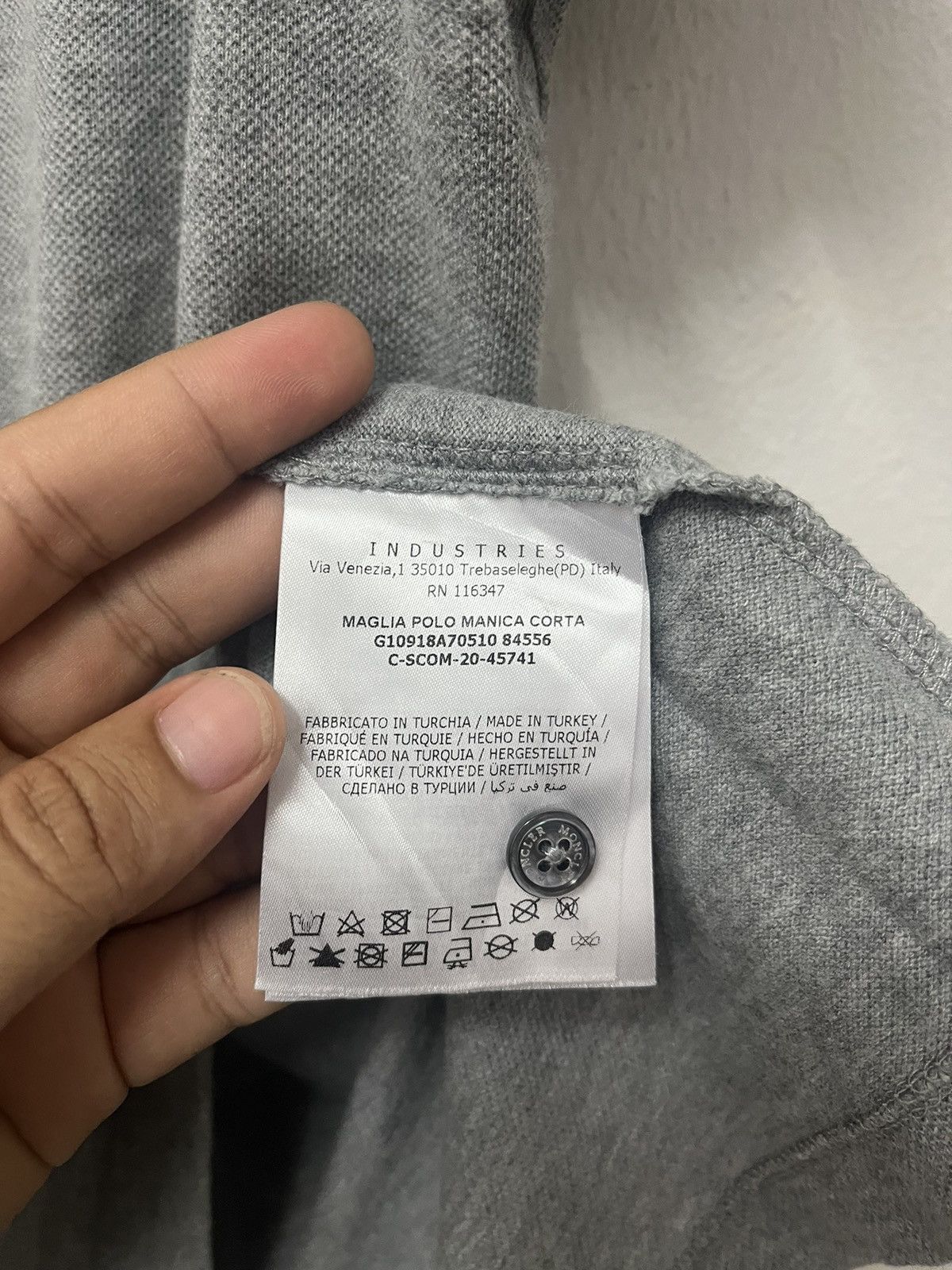 Moncler Moncler Maglia Polo manica corta Grey polo shirt (A) Size US L / EU 52-54 / 3 - 8 Thumbnail