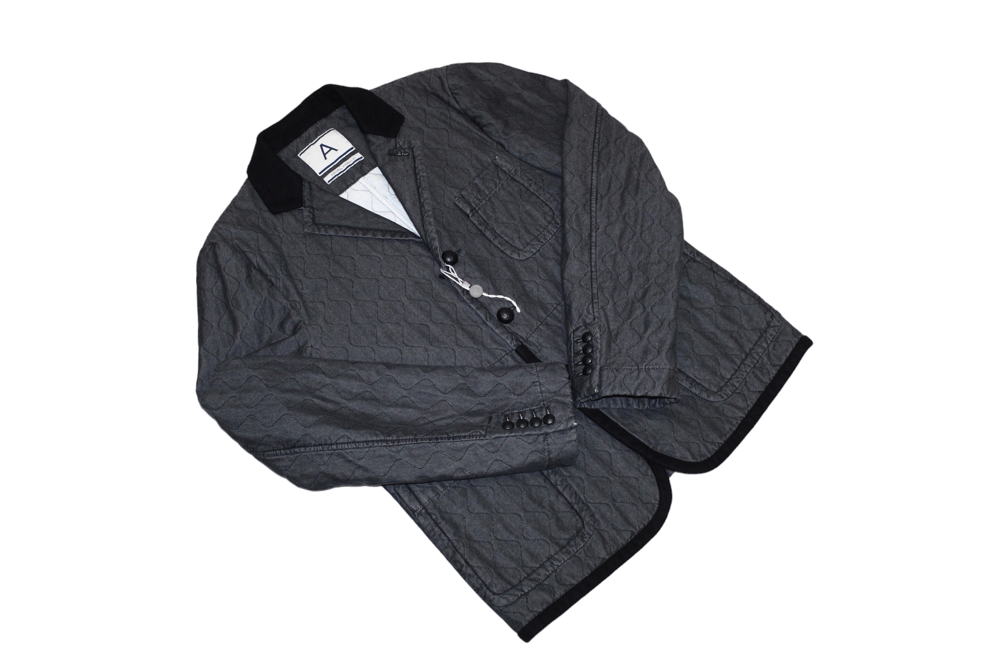 Andrea Pompilio Andrea Pompilio Charcoal Black Quilted Insulated Jacket Size US L / EU 52-54 / 3 - 5 Thumbnail