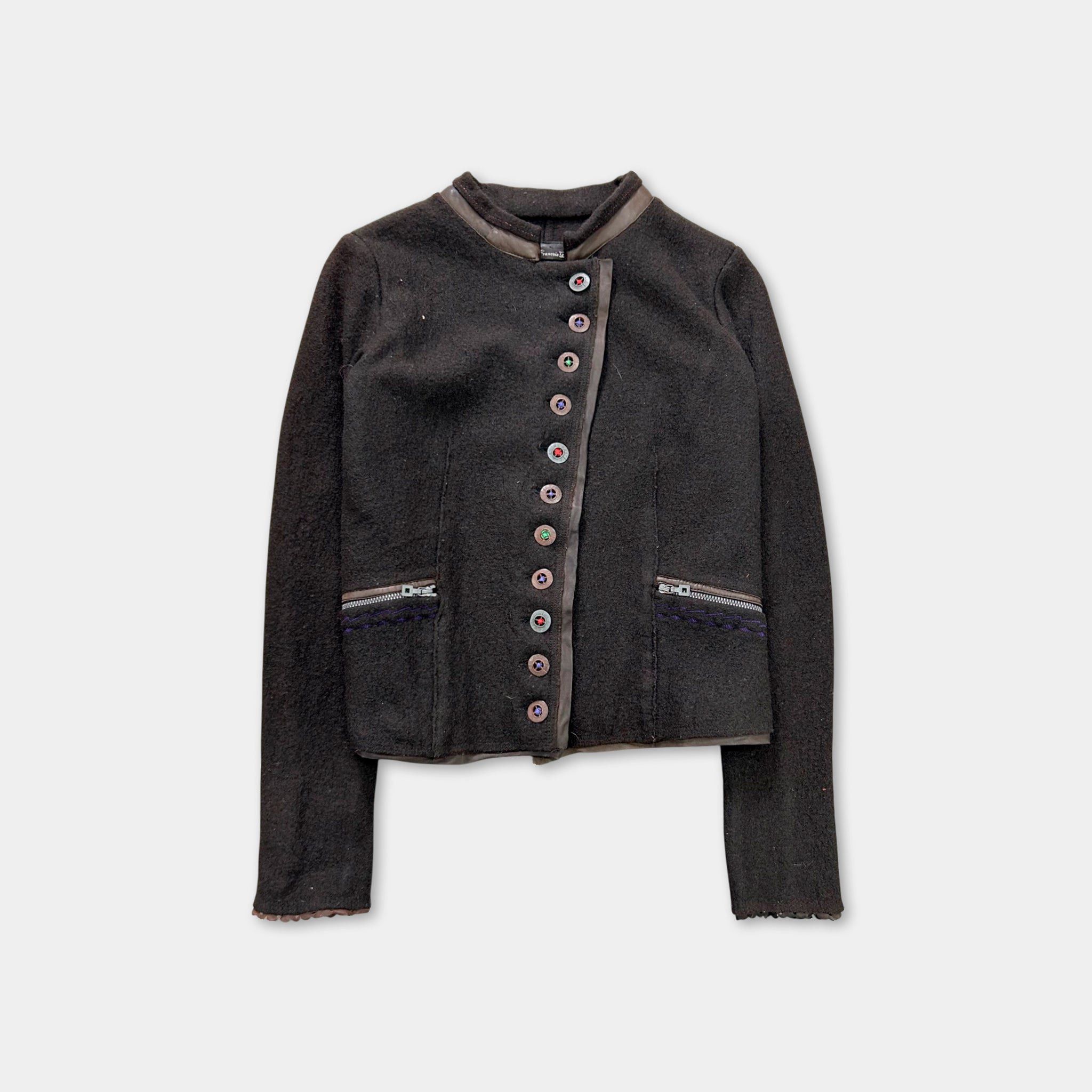 Marithe + Francois Girbaud Marithé + François Girbaud Vintage Brown Wool Jacket Size US S / EU 44-46 / 1 - 1 Thumbnail