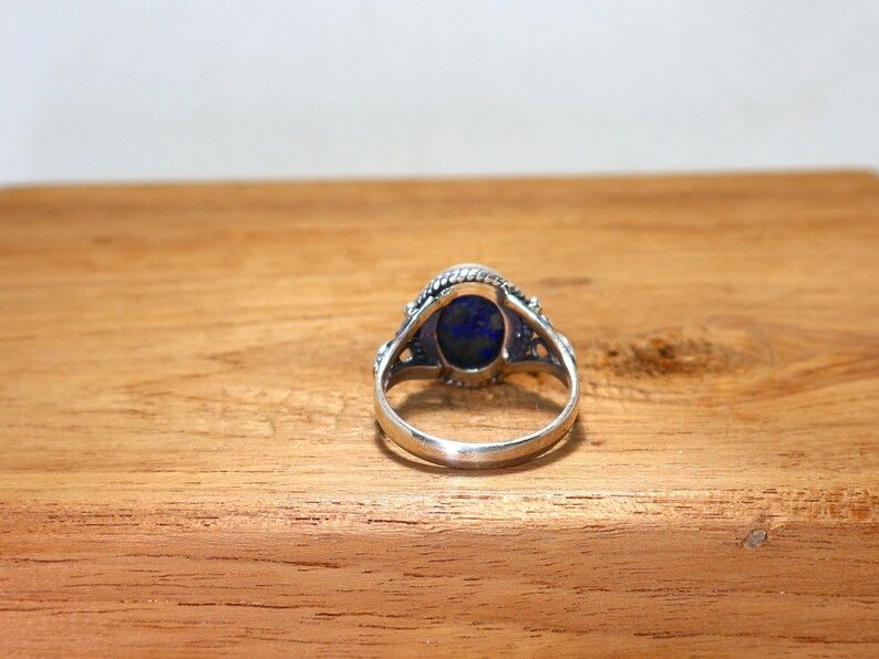 Handmade Lapis lazuli Ring, Sterling Silver Handmade Designer Jewelry Size ONE SIZE - 7 Thumbnail