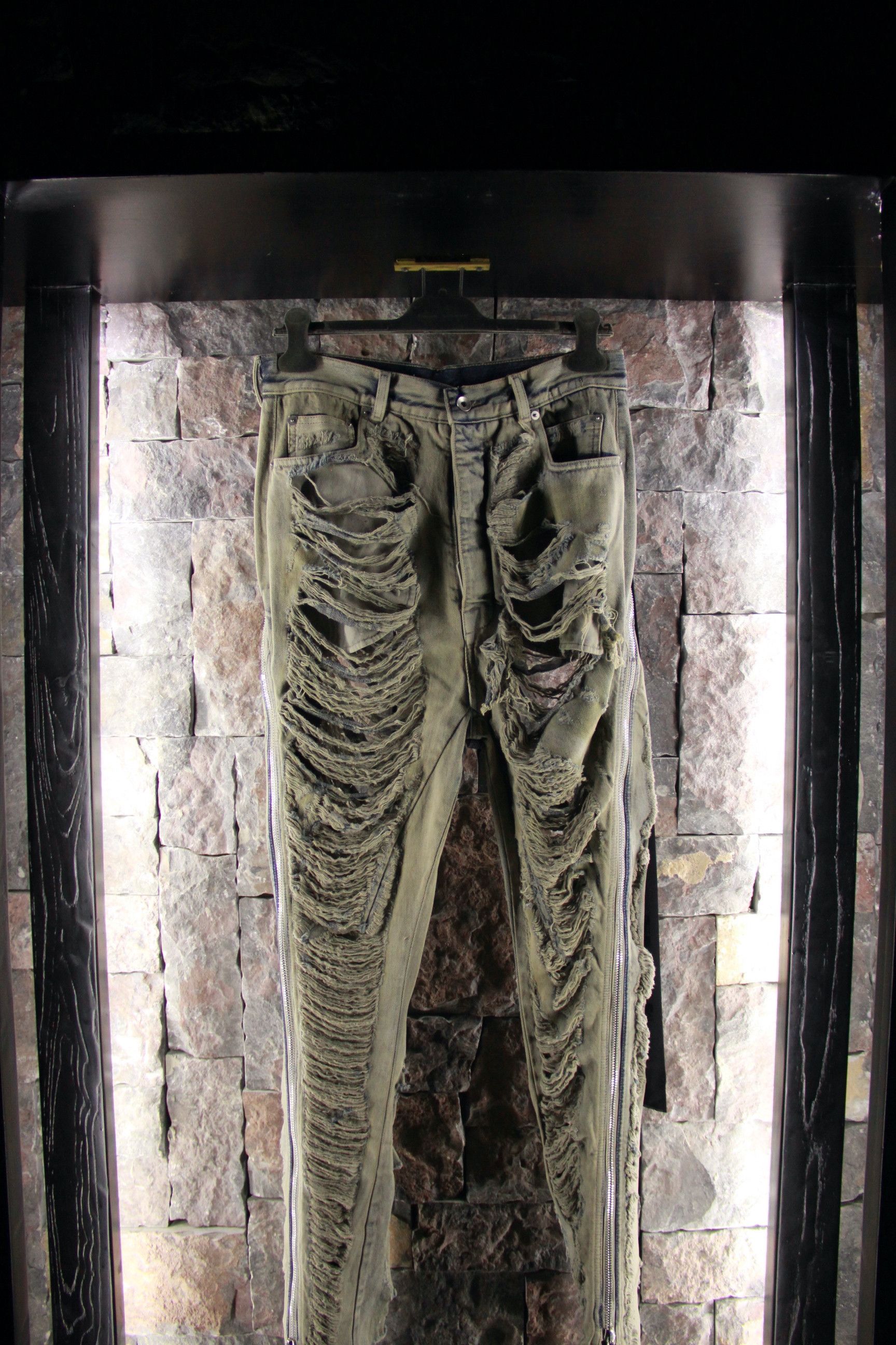 Rick Owens Drkshdw Rick Owens Bela Shredded Wide Leg Jeans Size US 34 / EU 50 - 8 Thumbnail