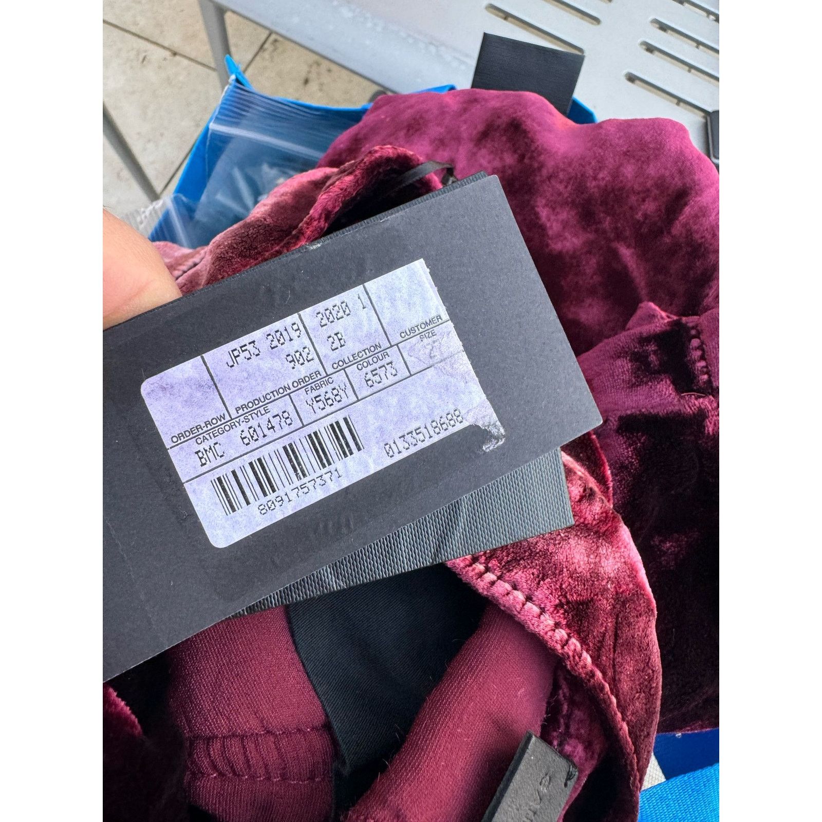 Saint Laurent Paris o1rshd1 Skinny 5 Pockets Velvet / Velour Pants in Burgundy Size US 27 - 18 Thumbnail
