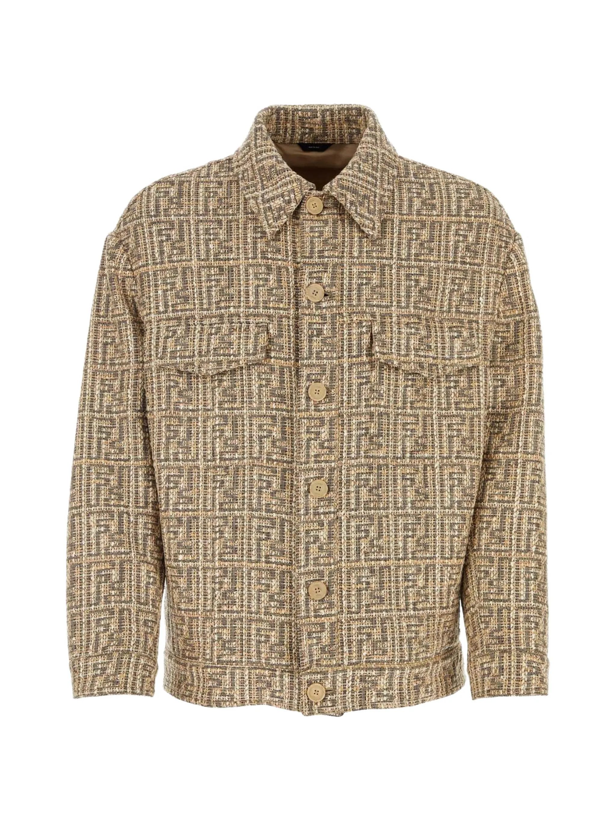 Fendi o1B3y1r0326 Blouson Jacket in Beige/Brown Size US XL / EU 56 / 4 - 1 Thumbnail