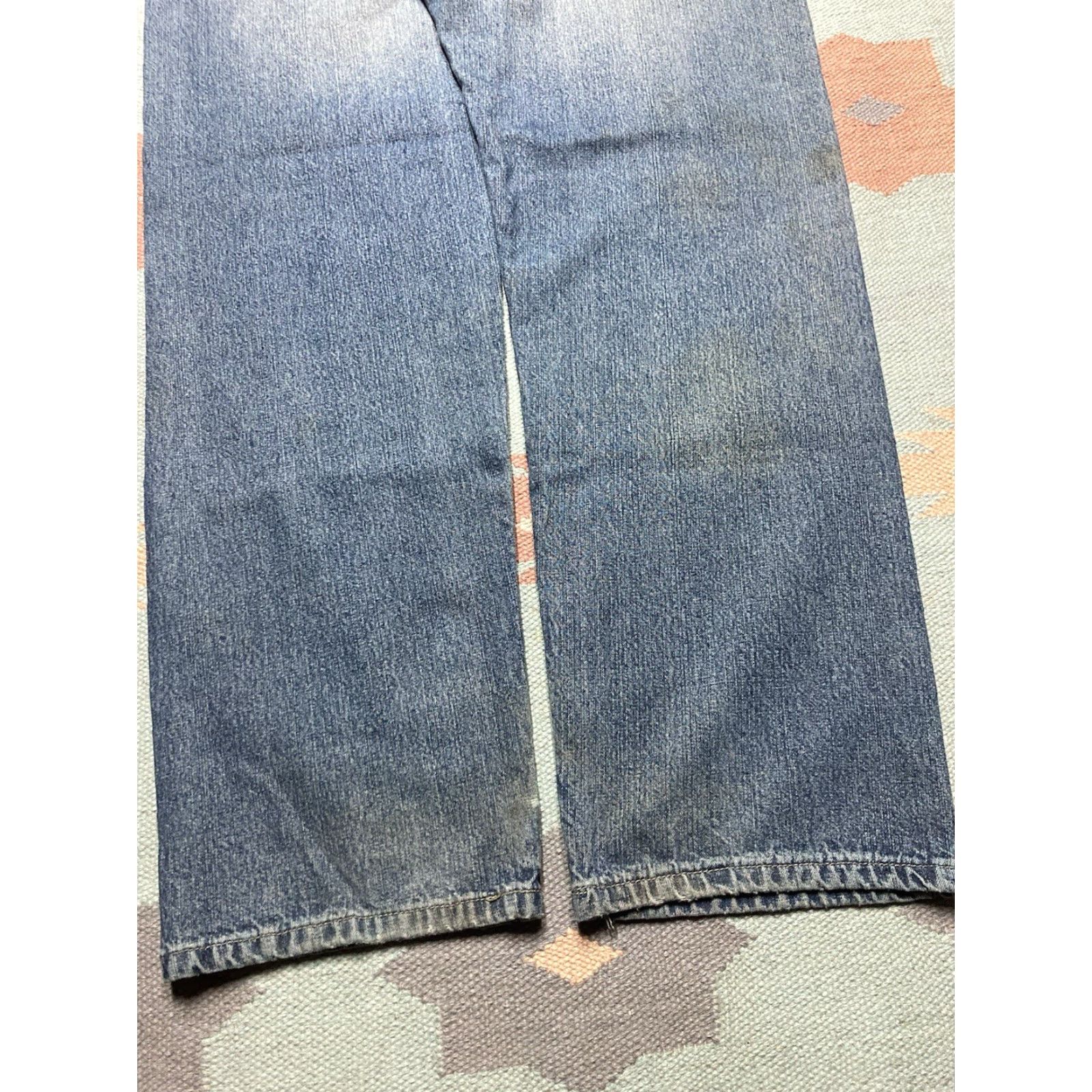 Vintage VINTAGE Jeans Men 40x34 Blue Wide-Leg Embroidered Hip Hop Baggy Y2K Distressed 40x34 Jeans Size US 40 / EU 56 - 2 Thumbnail