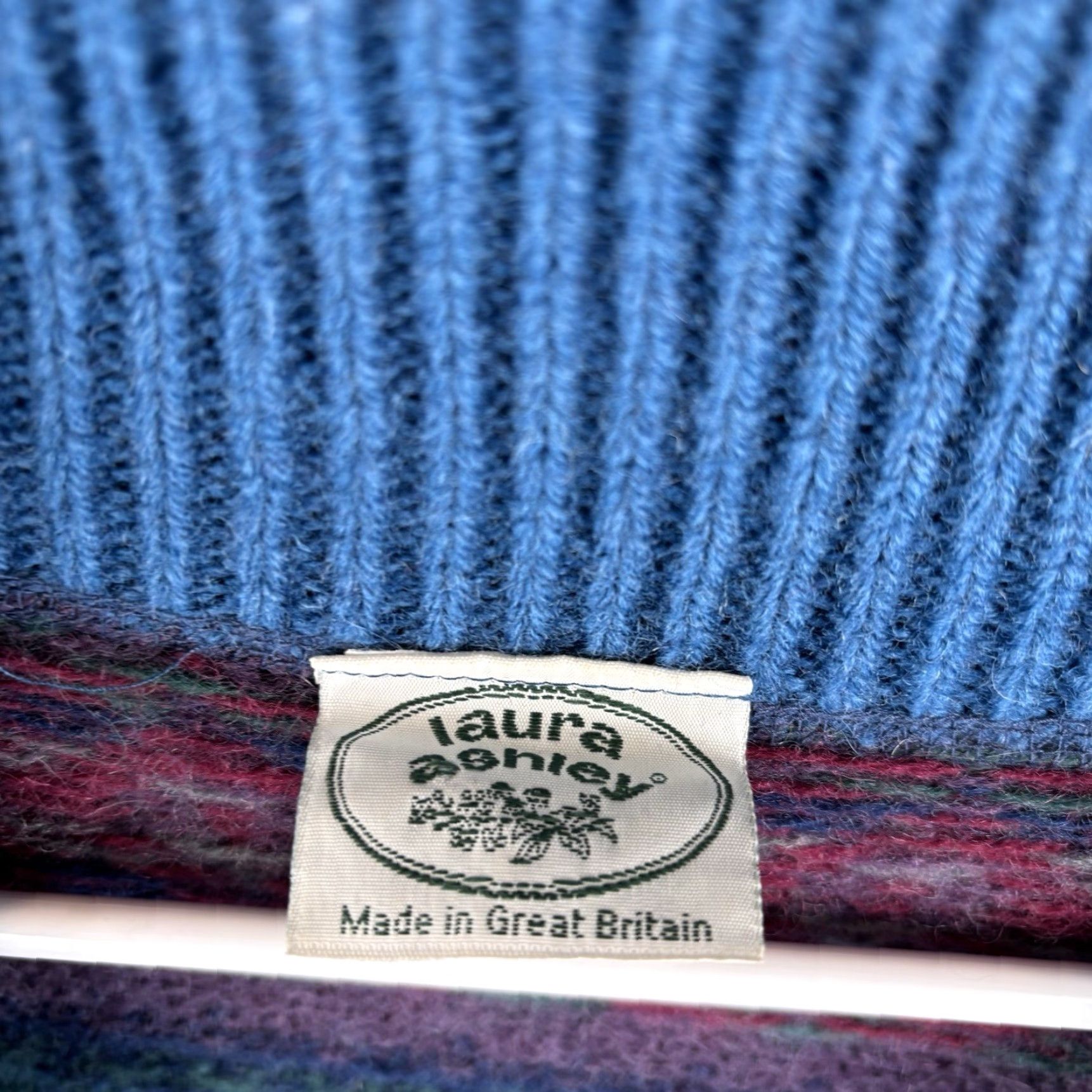 Laura Ashley VINTAGE Laura Ashley Cardigan Sweater Women’s One Size Blue Wool Shawl Collar Size L / US 10 / IT 46 - 3 Thumbnail