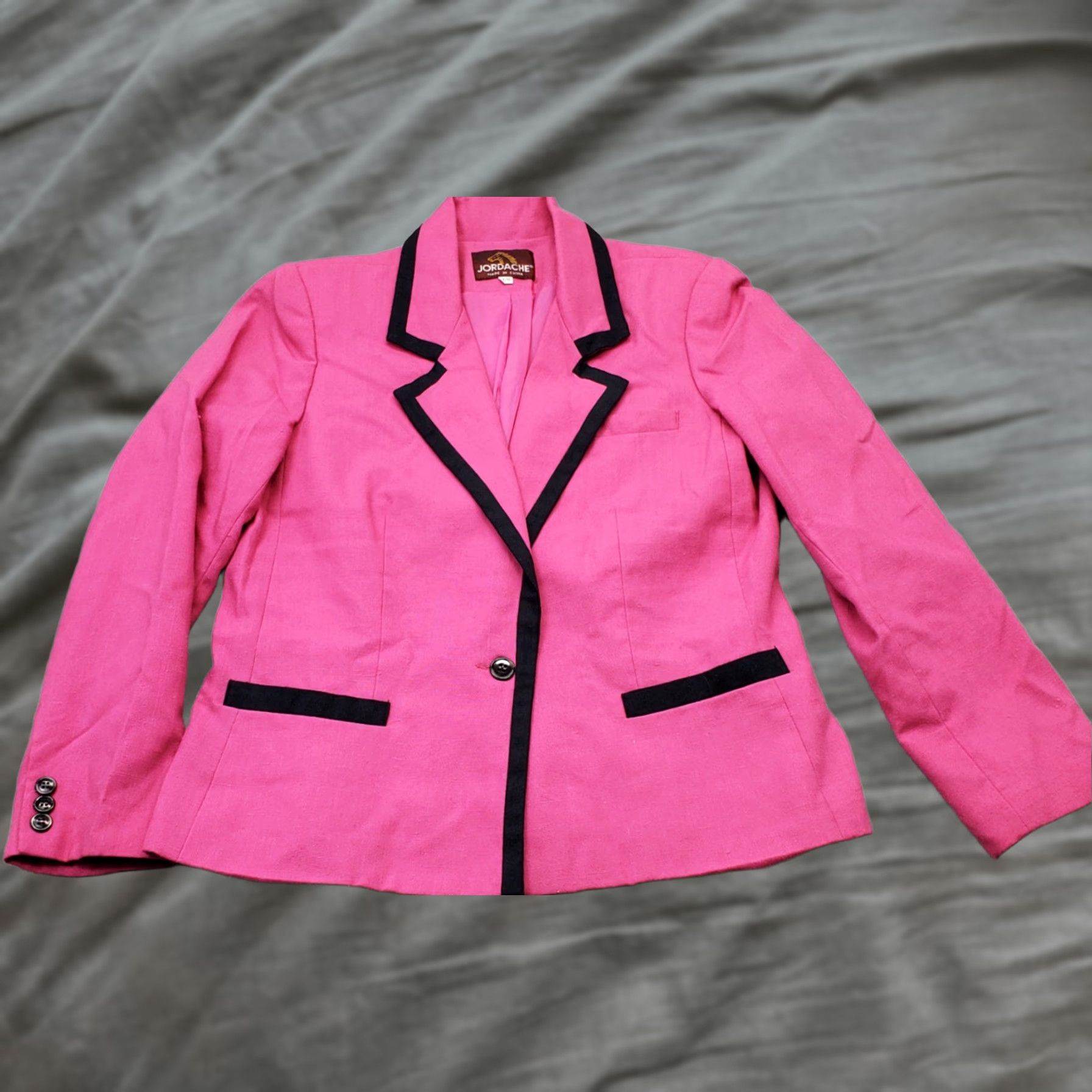 Jordache Jordache Blazer Jacket Womens Size 9 Pink Notch Lapel Single Breasted Formal Shirt/Hoodie Size M / US 6-8 / IT 42-44 - 1 Thumbnail