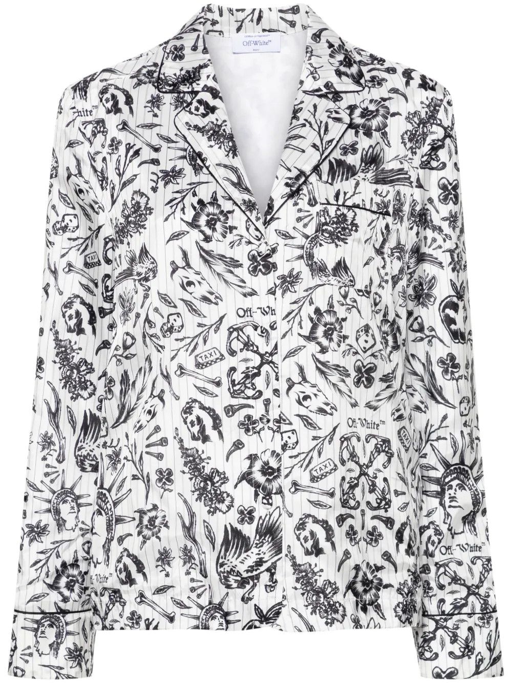 Off-White o1y1225 Patterned Shirt in Black/White Size M / US 6-8 / IT 42-44 - 1 Thumbnail