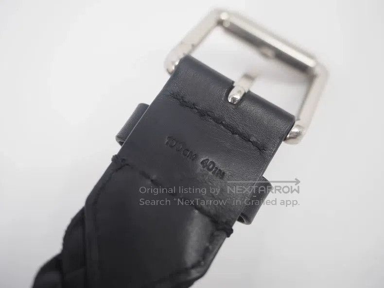 Bottega Veneta Bottega Veneta Black Woven Leather Belt Size ONE SIZE - 4 Thumbnail