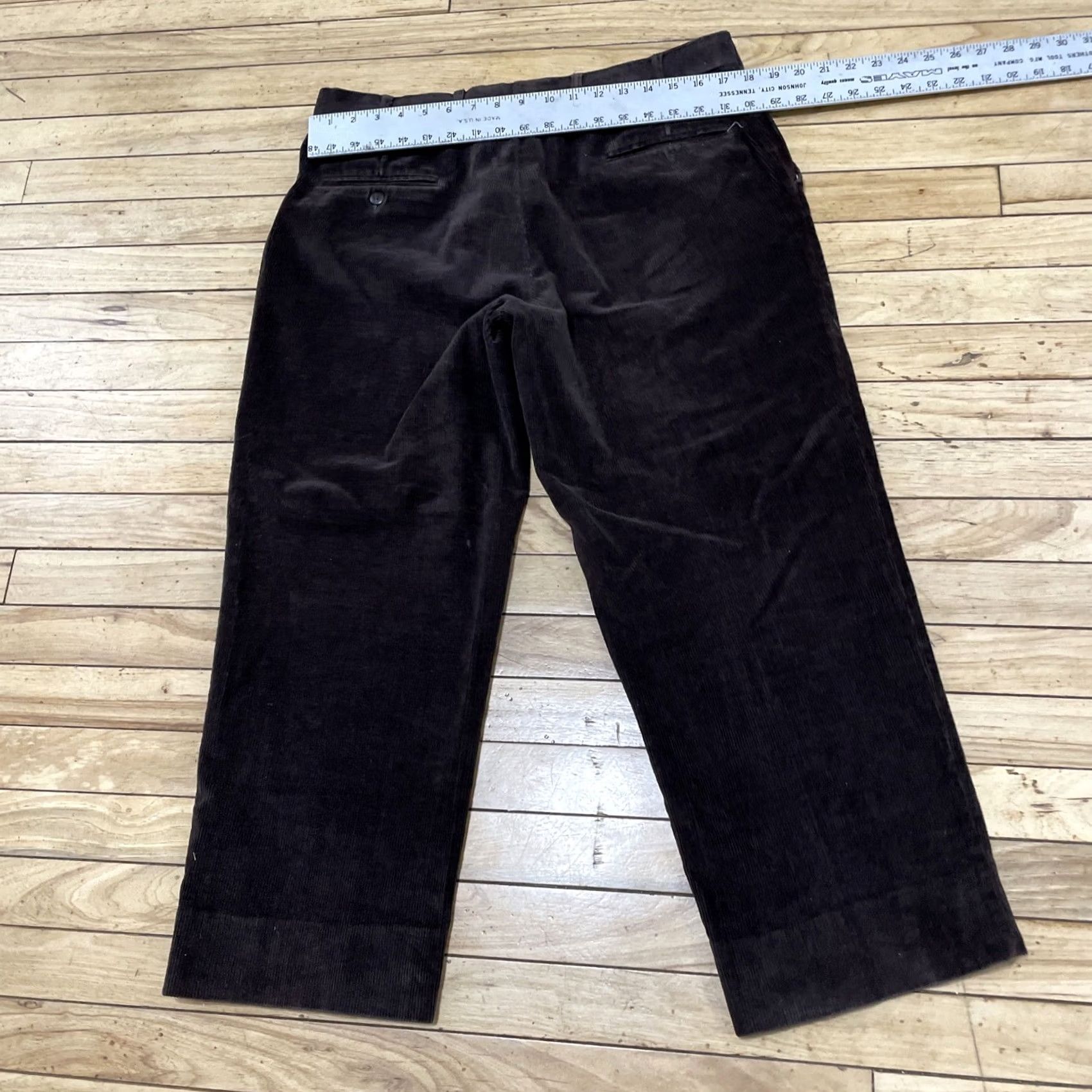 Ralph Lauren VINTAGE Lauren Ralph Lauren Pants Unisex Adults Corduroy Brown 36S 36x26 Ankle Cords Lycra Flat Front Straight 26 In Inseam 36X26 Brown Preppy Size 25" / US 0 / IT 36 - 7 Thumbnail