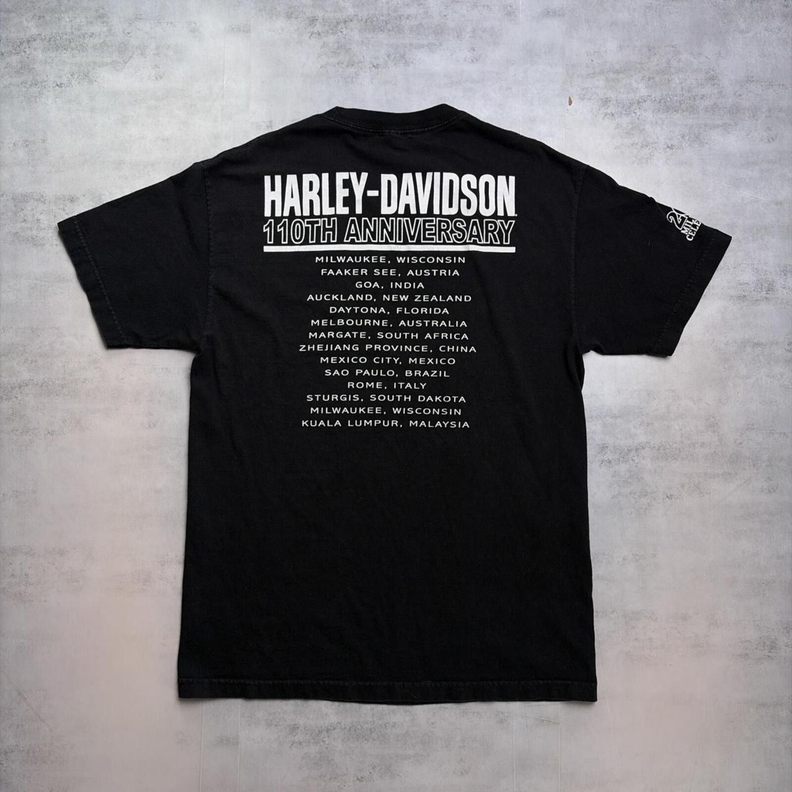 Harley Davidson Y2K Black Harley Davidson Anniversary Grunge Biker T-Shirt Size US L / EU 52-54 / 3 - 2 Thumbnail