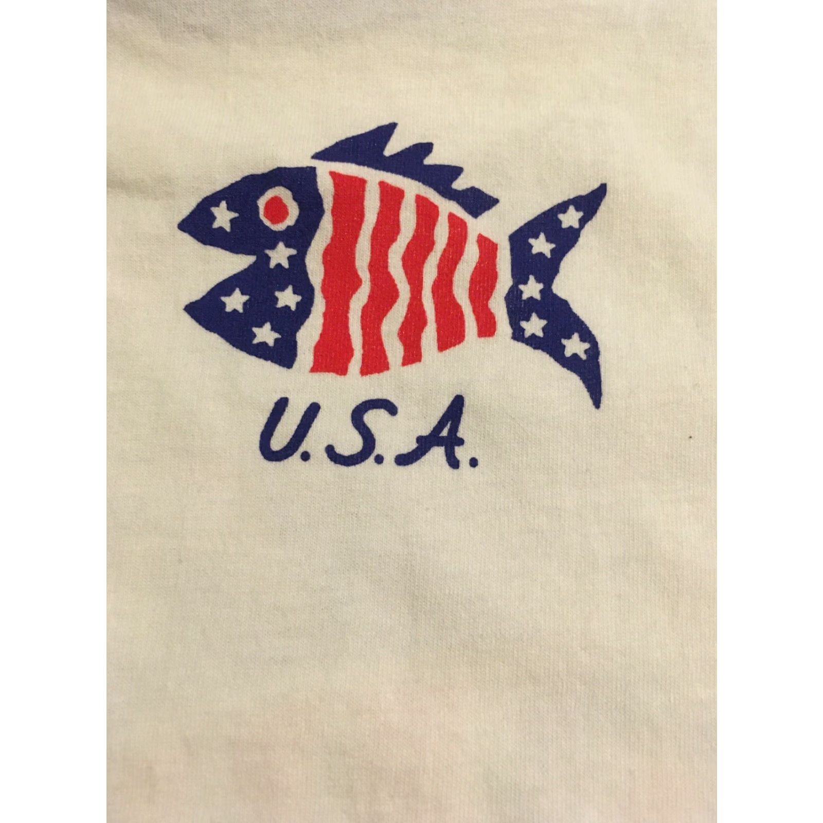Vintage VINTAGE Sgt Leisure Hawaii Graphic Tee Shirt M White Patriotic Fish 1990s Mens Size US M / EU 48-50 / 2 - 5 Thumbnail