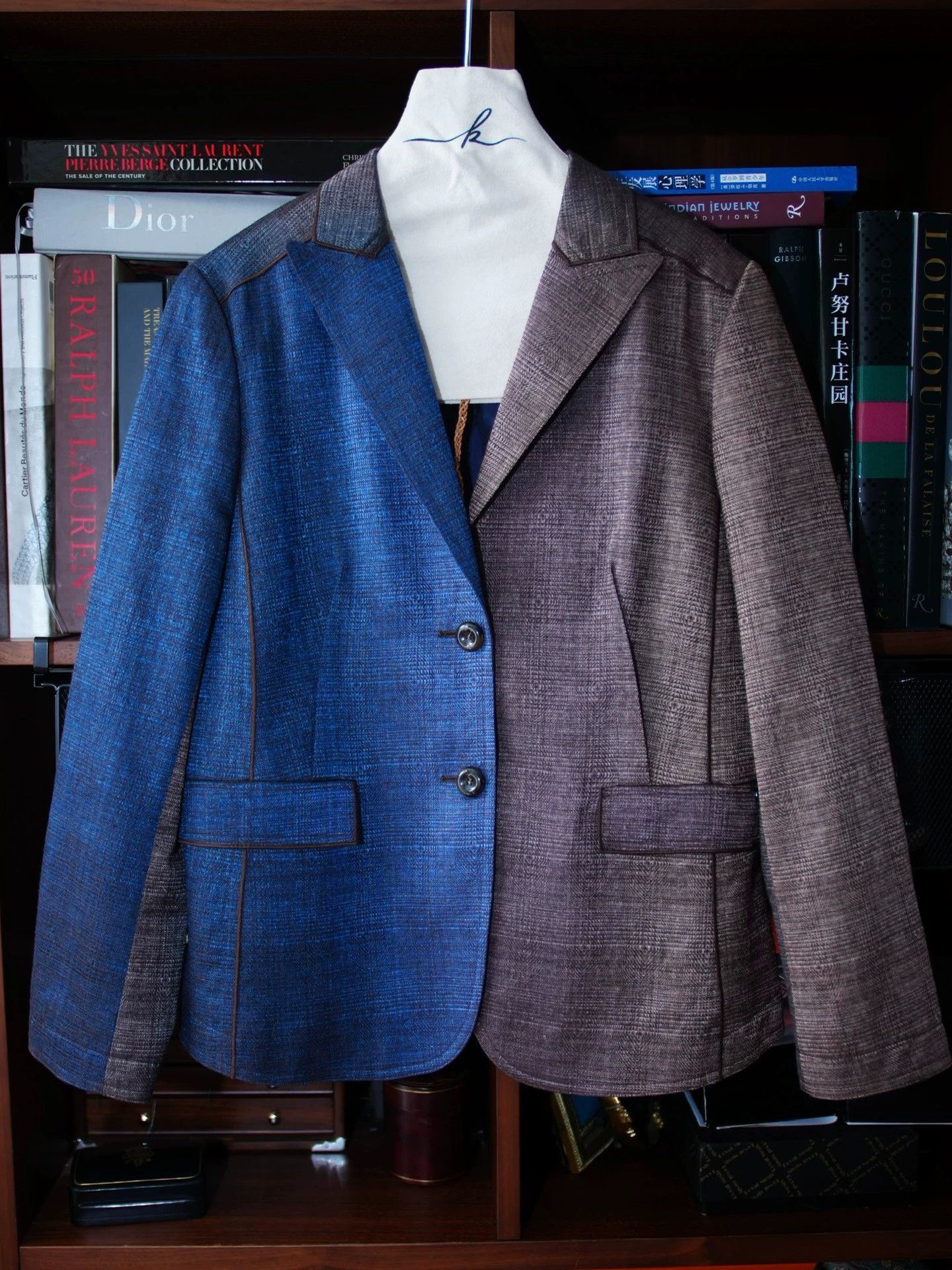 Escada Escada Vtg Wool Blend Blue Brown Gradient Blazer Size M / US 6-8 / IT 42-44 - 6 Thumbnail