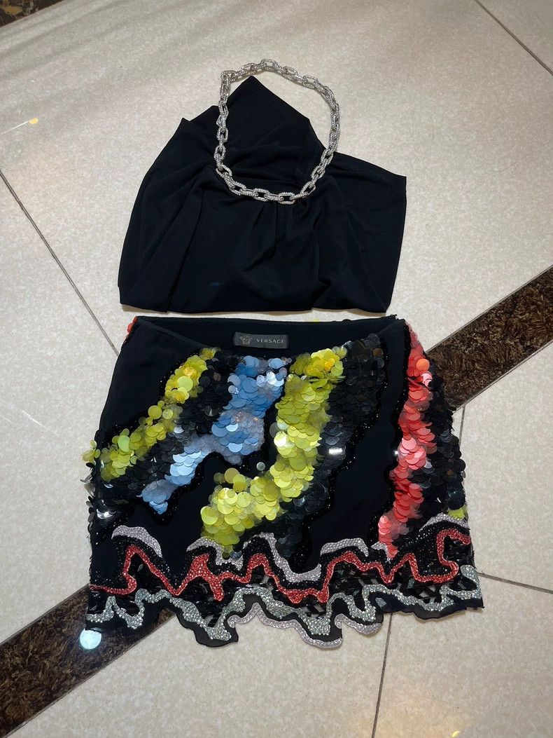Versace Versace Rework full diamond sequin rhinestone skirt Size M / US 6-8 / IT 42-44 - 1 Thumbnail