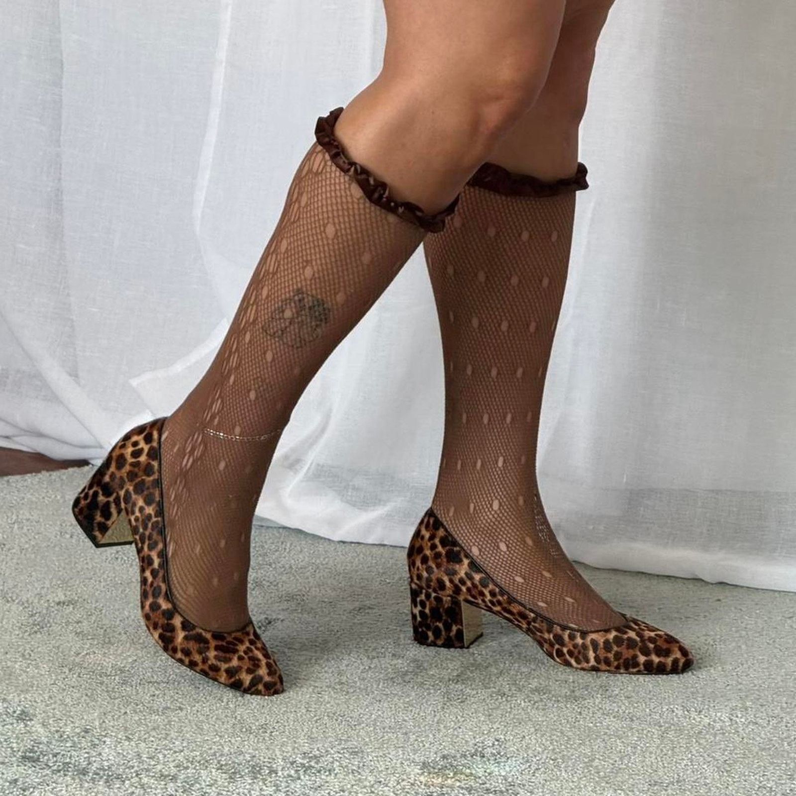 Talbots ✿ y2k leopard calf hair block heel pumps ✿ Size US 7.5 / IT 37.5 - 2 Thumbnail