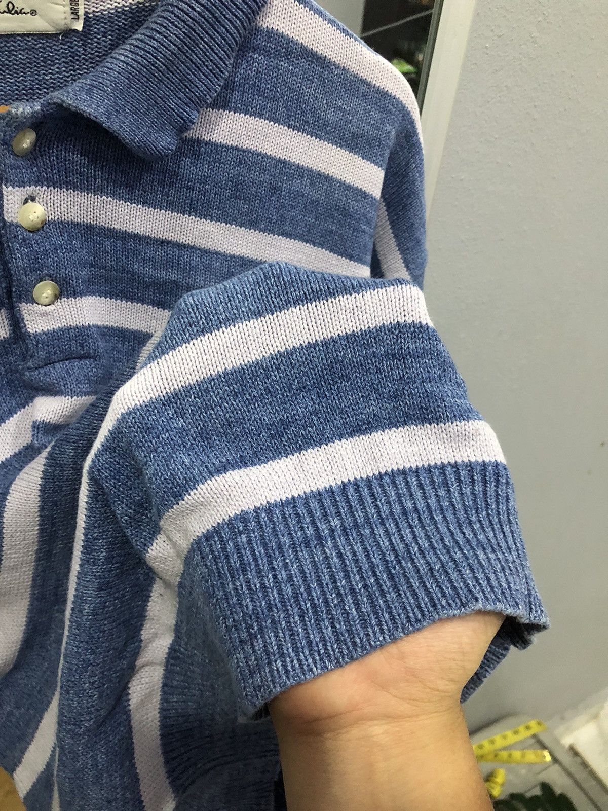 Aran Isles Knitwear × Japanese Brand Vintage Pro Varlia Striped Knit Polo Jumper Size US M / EU 48-50 / 2 - 7 Thumbnail