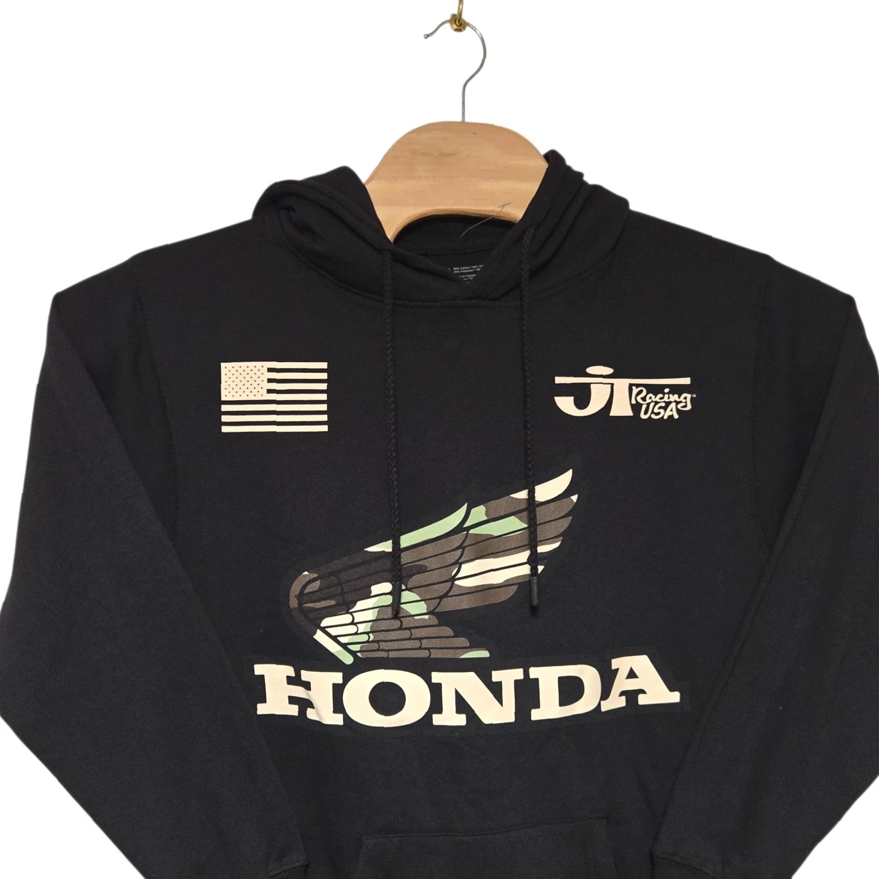 Honda HONDA OFFICIAL CAMO Hoodie USA Flag Racing Men's Size S Black Pullover Size US S / EU 44-46 / 1 - 2 Thumbnail