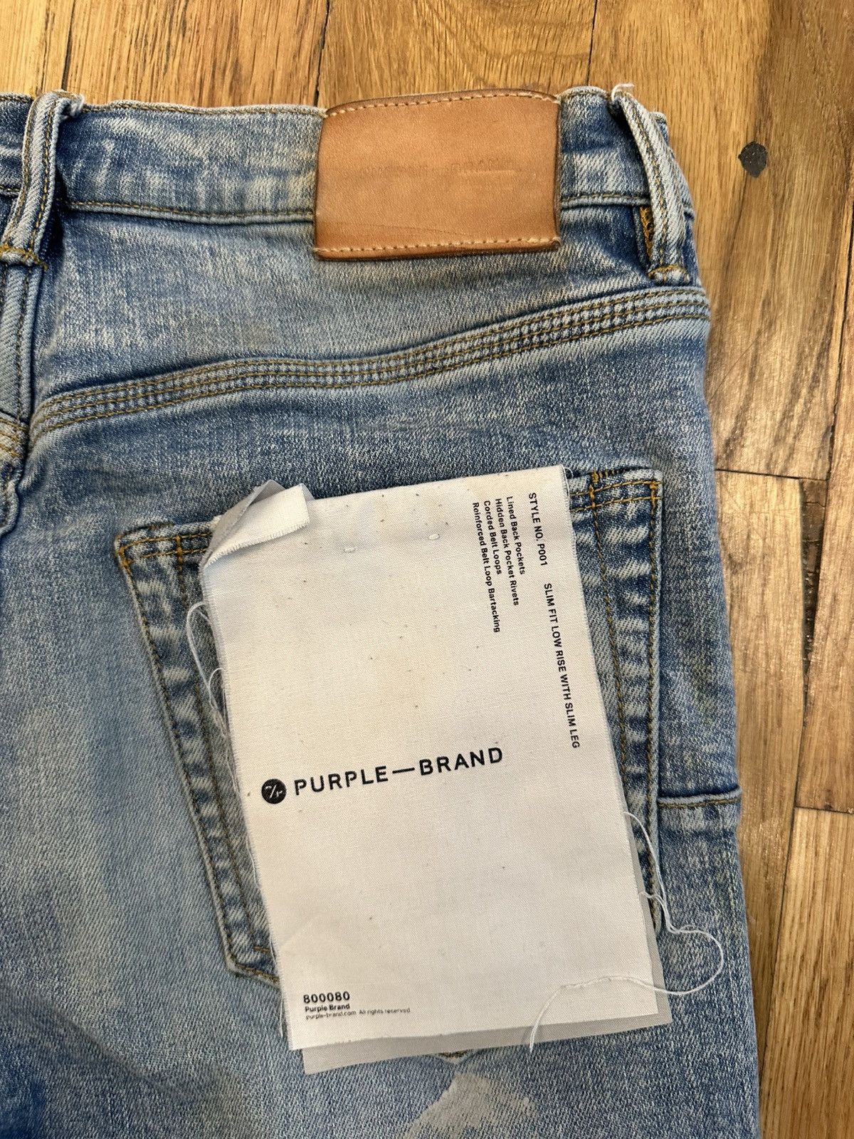 Purple Brand Purple Brand Knee Hole Highlight Blue Denim Jeans Size 31 Size US 31 - 4 Thumbnail
