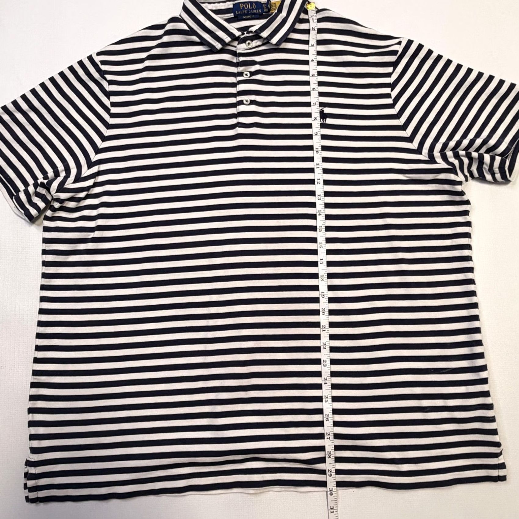 Polo Ralph Lauren Polo Ralph Lauren Polo Shirt Mens 2XL Blue White Striped Classic Fit Cotton Shirt Polo Mens 2XL Blue White Striped Cotton Jersey Polo Shirt Size US XXL / EU 58 / 5 - 4 Thumbnail