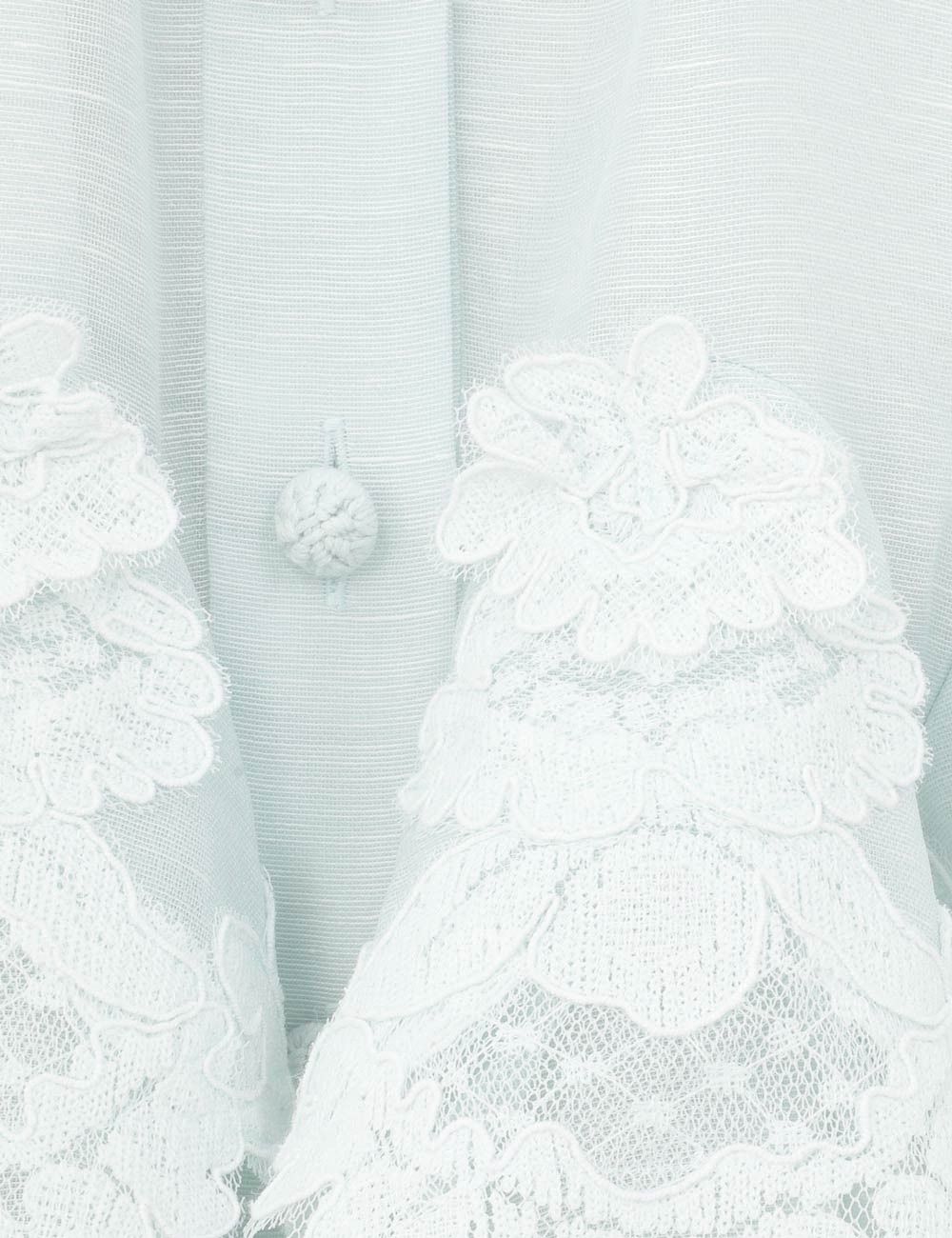 Zimmermann oc11z0925 Crush Tiered Lace Shirt Dress in Mint Blue Size M / US 6-8 / IT 42-44 - 6 Thumbnail