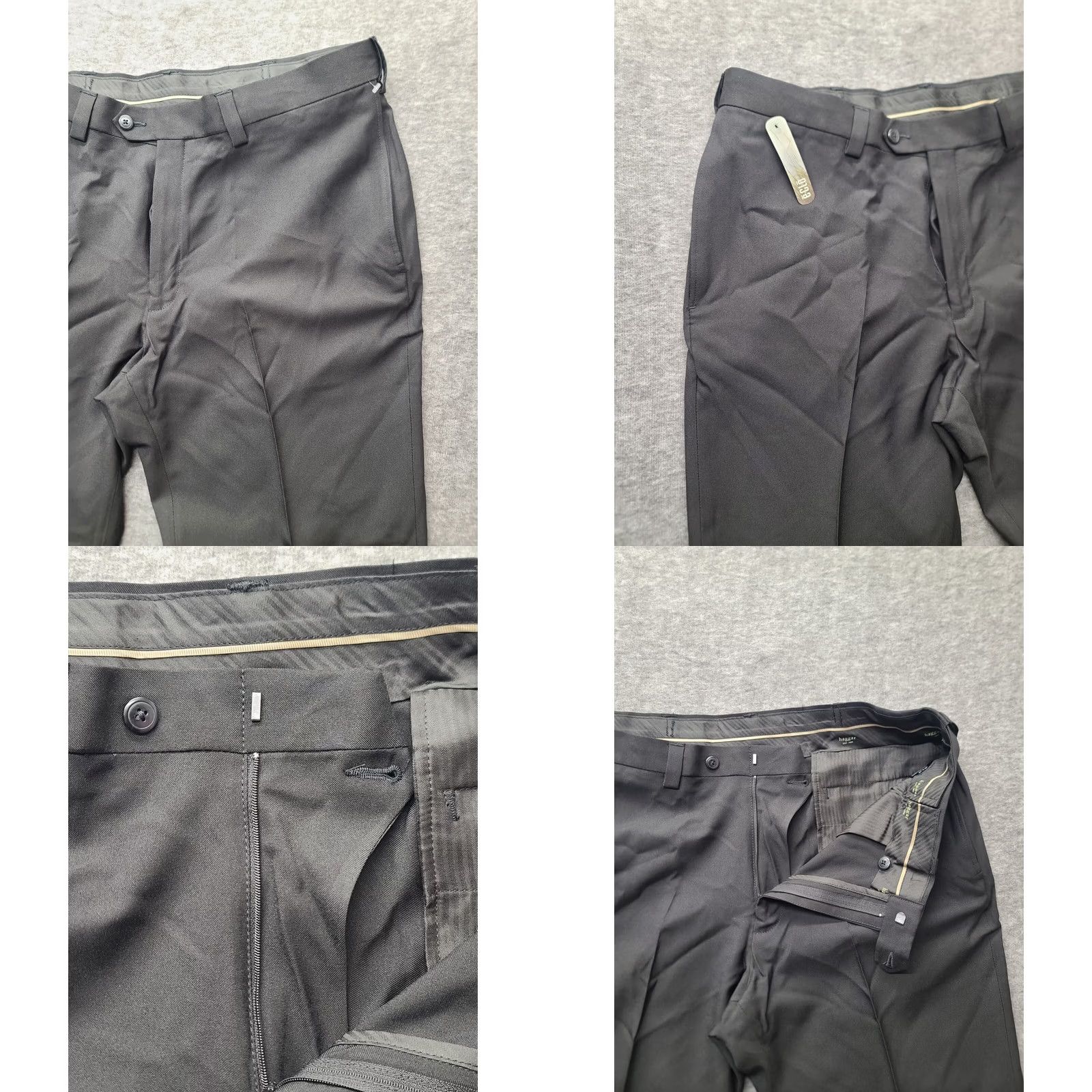 Haggar Haggar Smart Fiber Dress Pant Mens 36x29 Classic Fit Straight Leg Repreve Casual Dress Pants Men Black 36 29 Slim Size US 36 / EU 52 - 8 Thumbnail