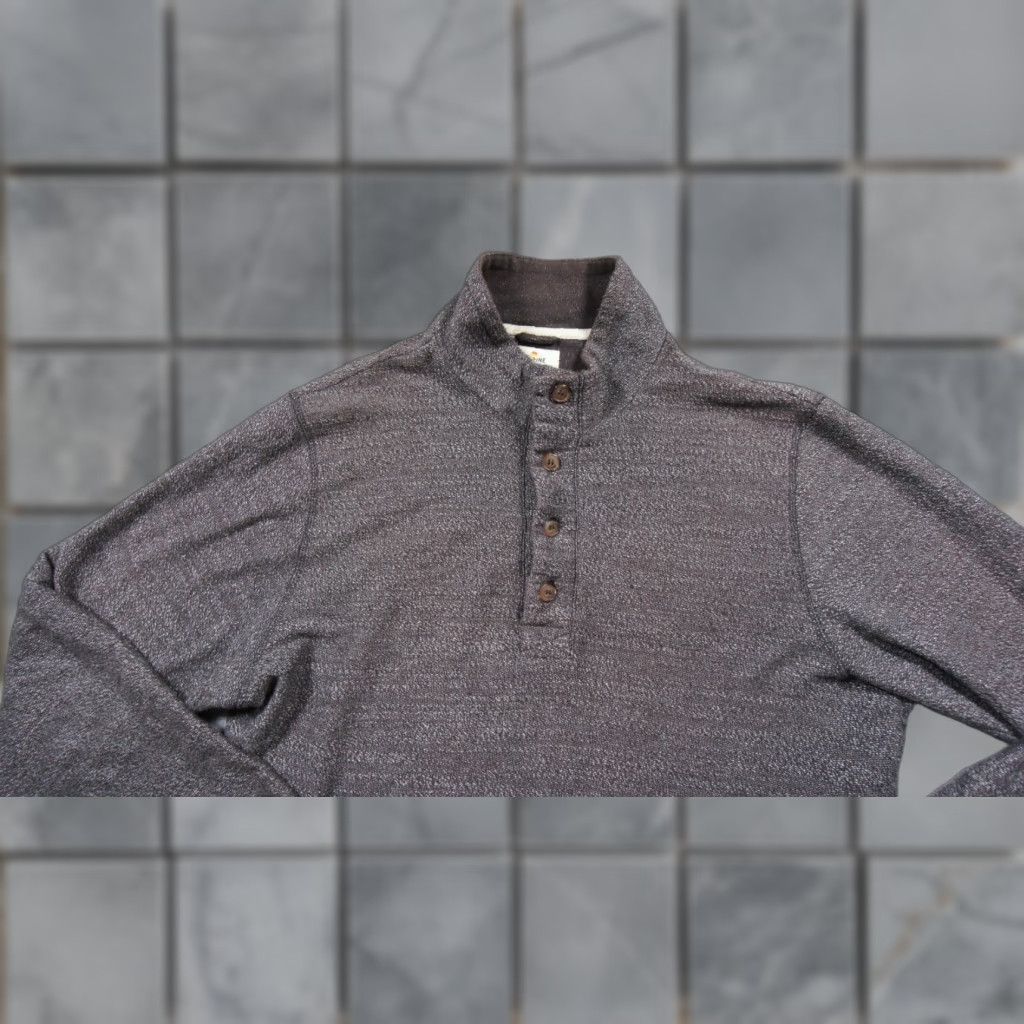 Marine Layer Marine Layer Mens Large Gray Henley Pullover Mock Neck Sweater Casual Shirt? Size US L / EU 52-54 / 3 - 1 Thumbnail
